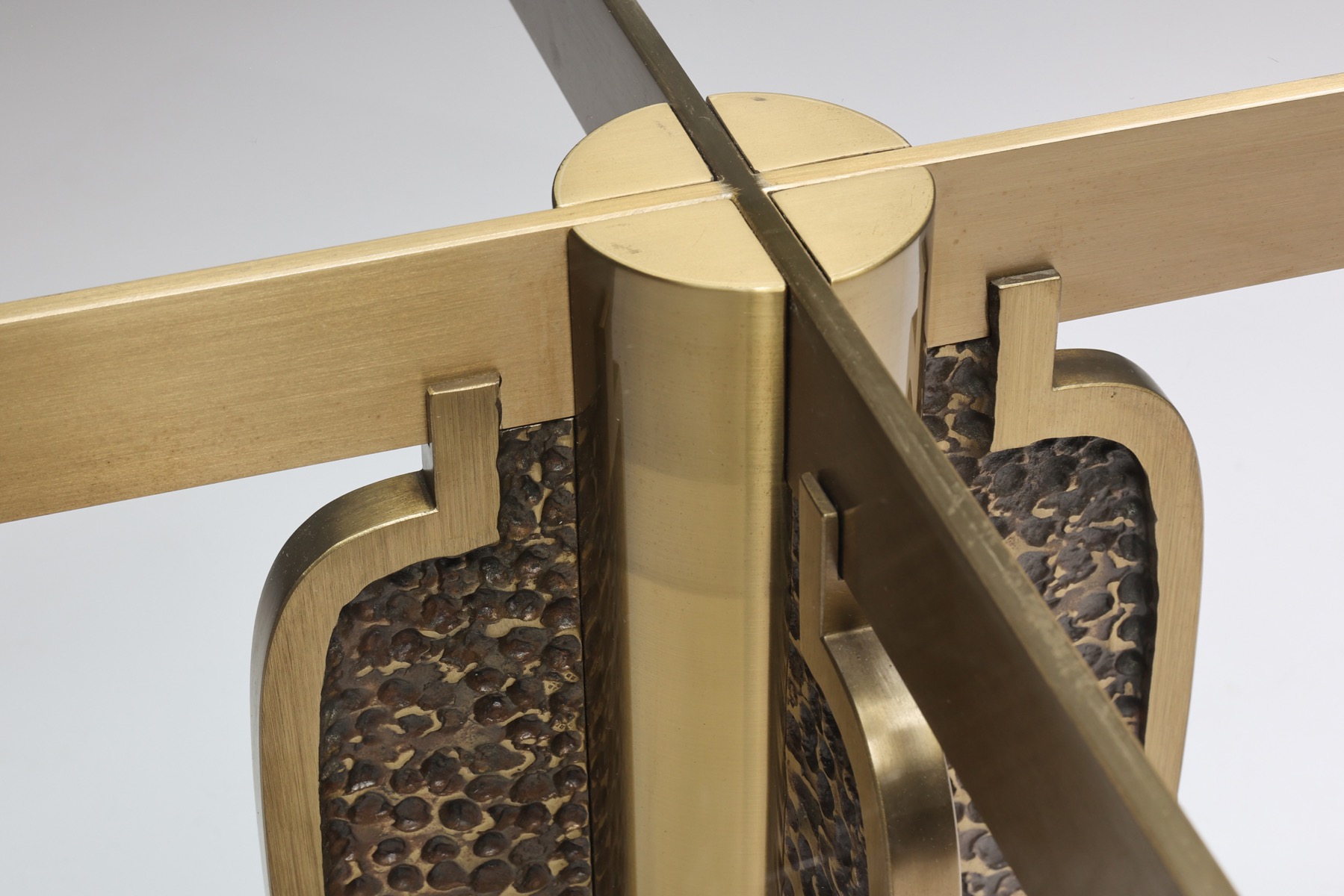 Iconic Luciano Frigerio brass dining table from the 1970s