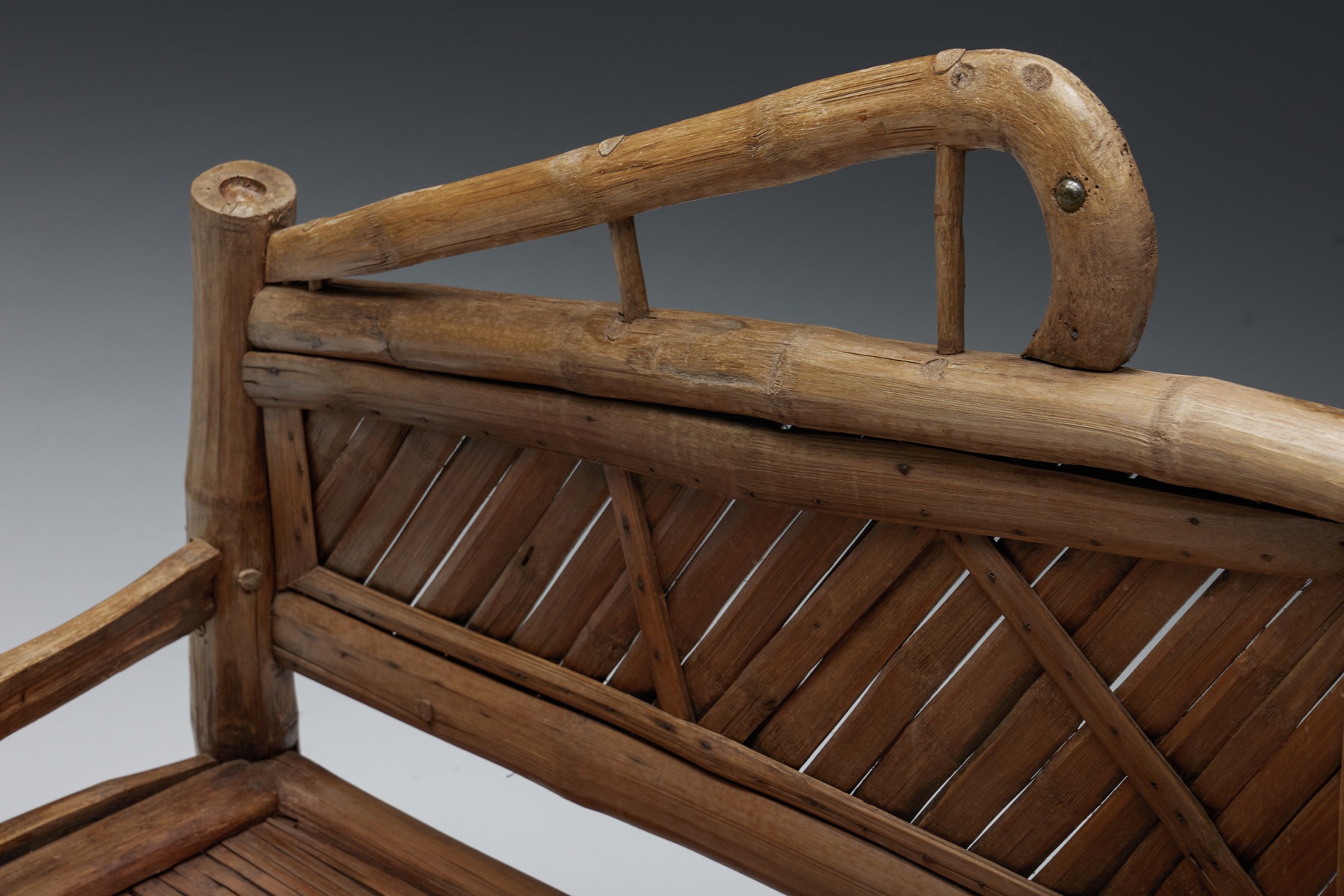 Lightweight bamboo sofa bed in natural material