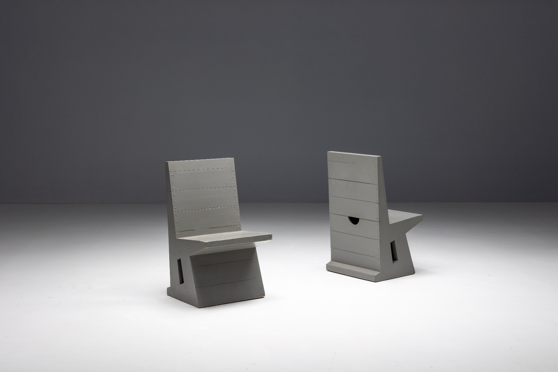 Minimalist Bossche School chairs