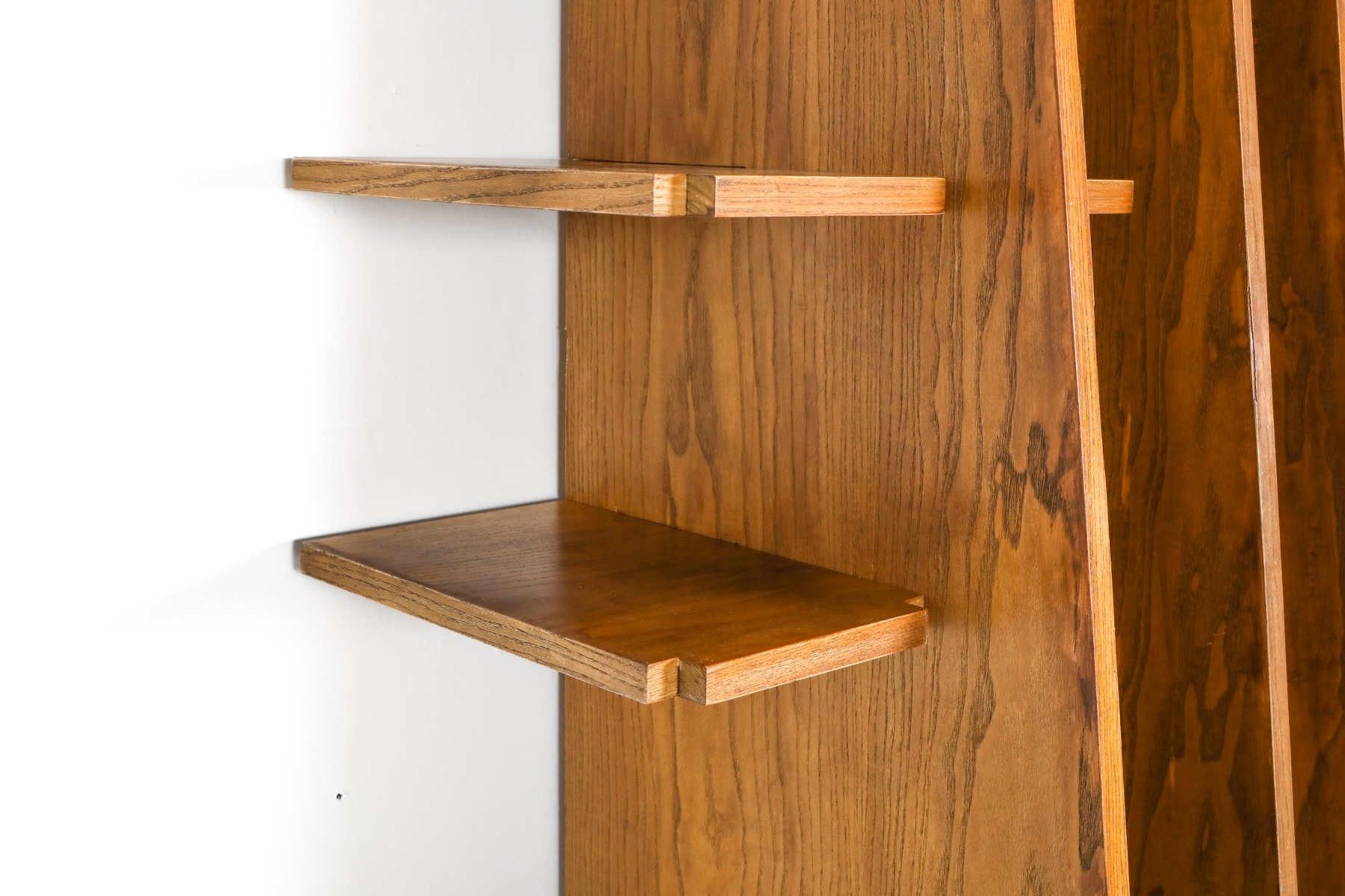 Minimalist walnut shelving unit in modern style