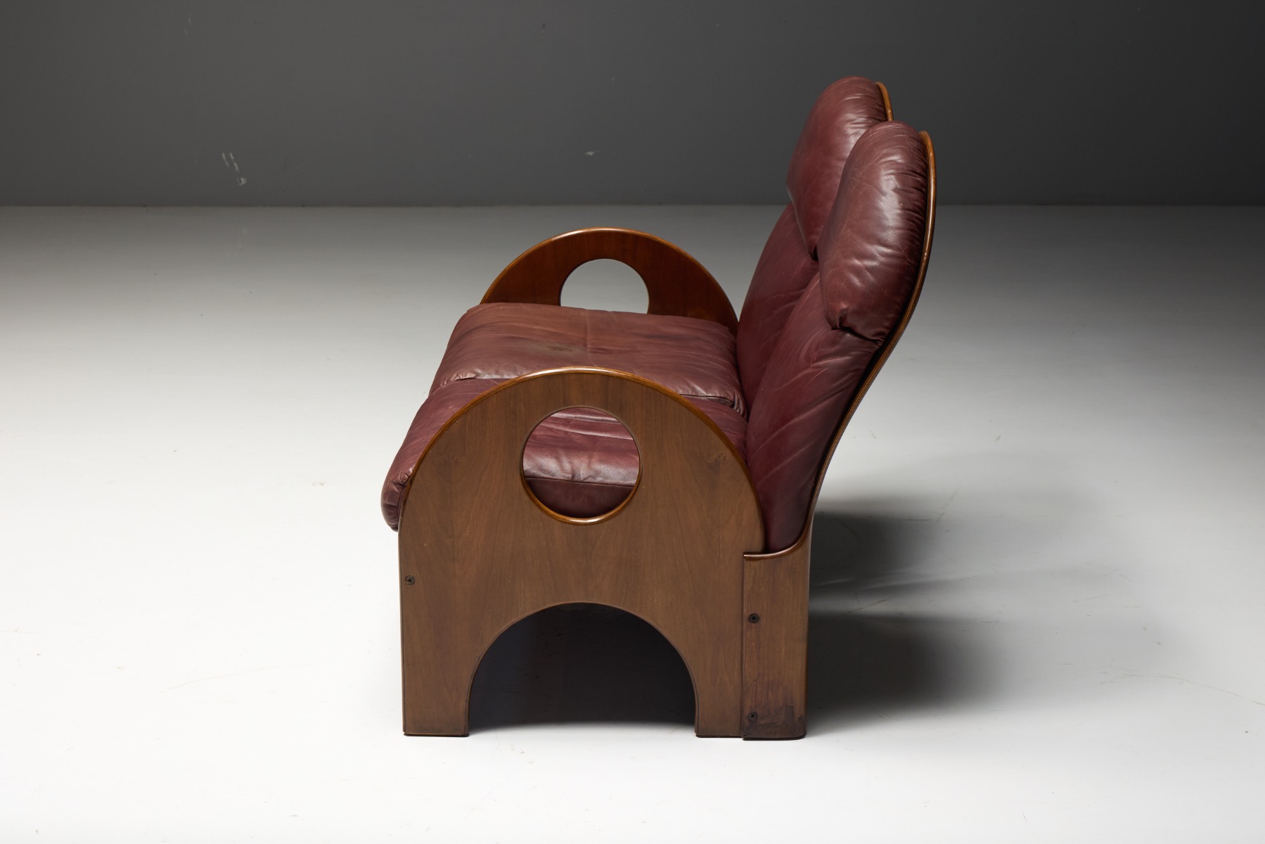 Italian modernist loveseat by Gae Aulenti