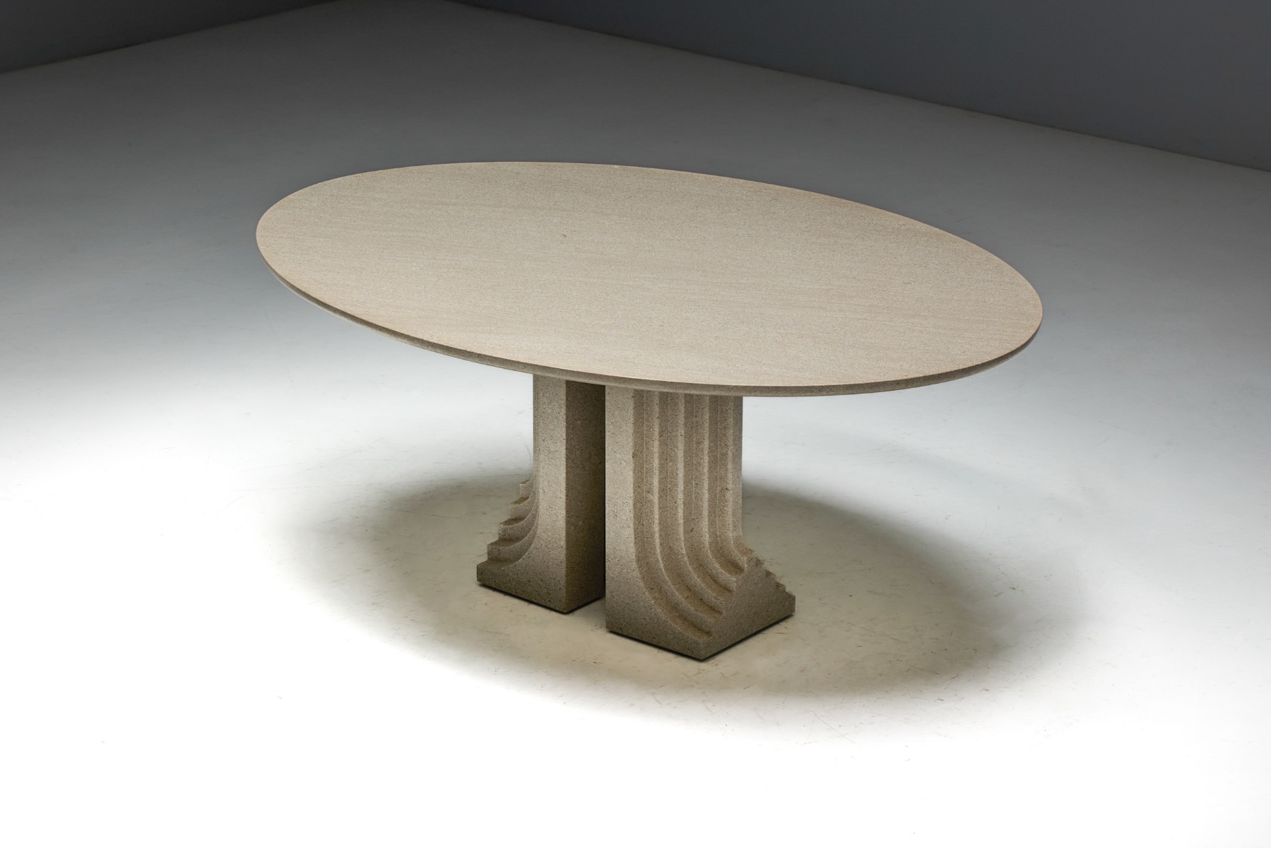 Monumental Samo dining table in Carlo Scarpa design