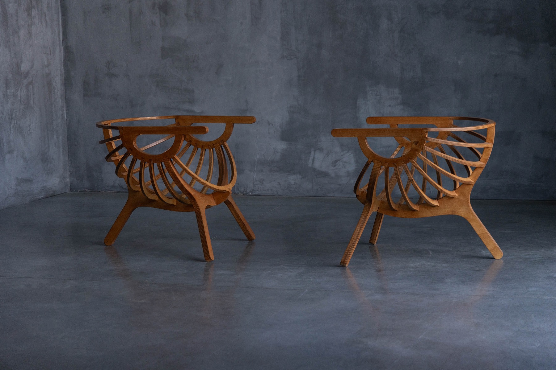 Organic form shell lounge chair in modern design