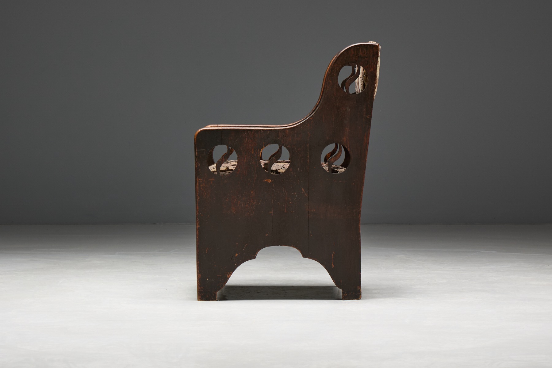 Period 1900s oak armchair
