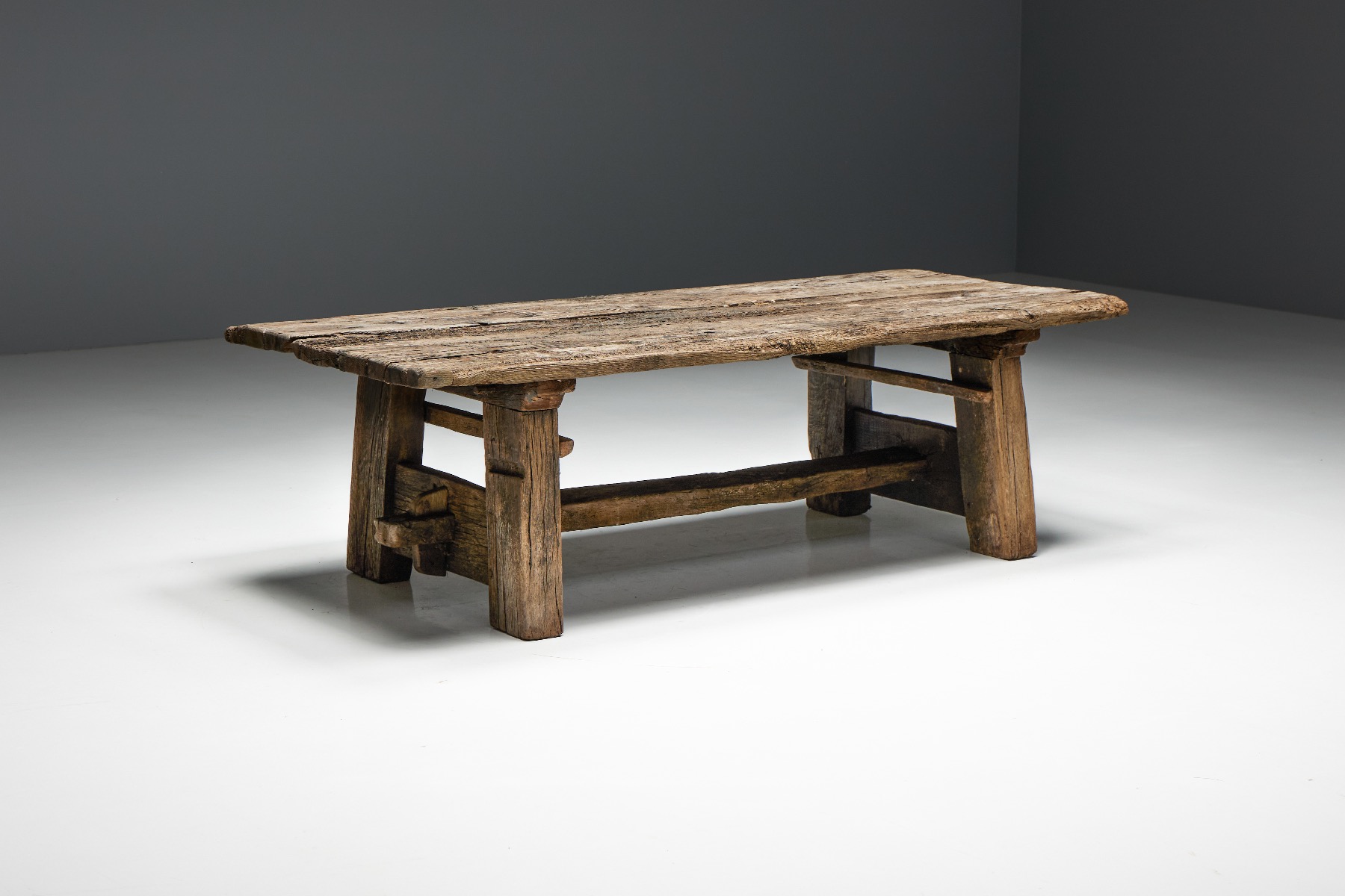 Primitive brutalist side table 19th century