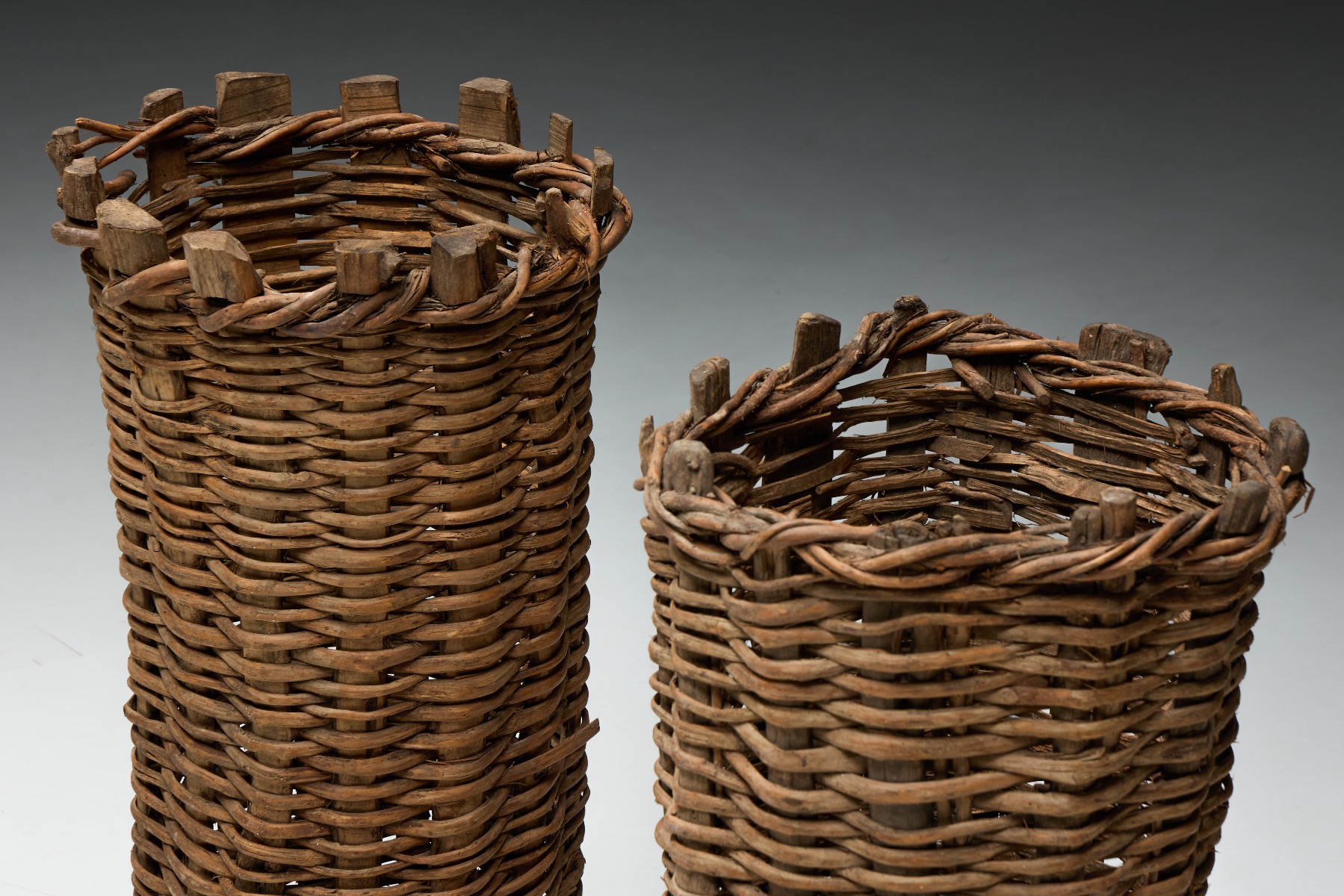 Primitive rural basket from the 19th century