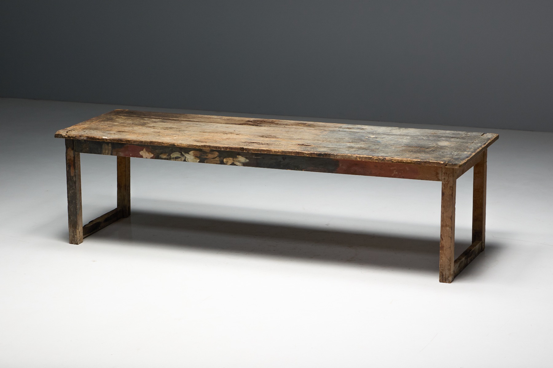 Rural primitive dining table with functional design