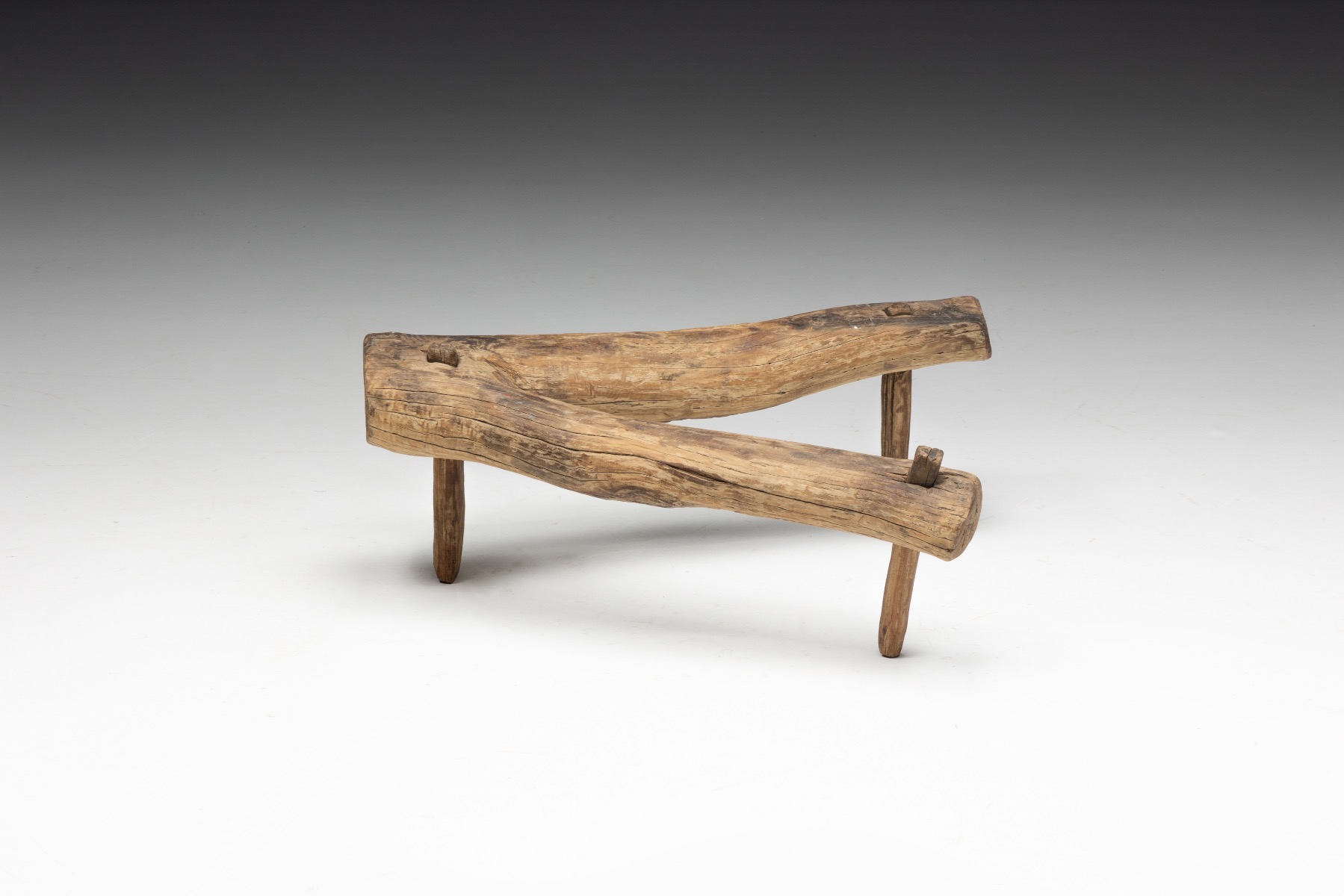 Rustic 18th century wood stool