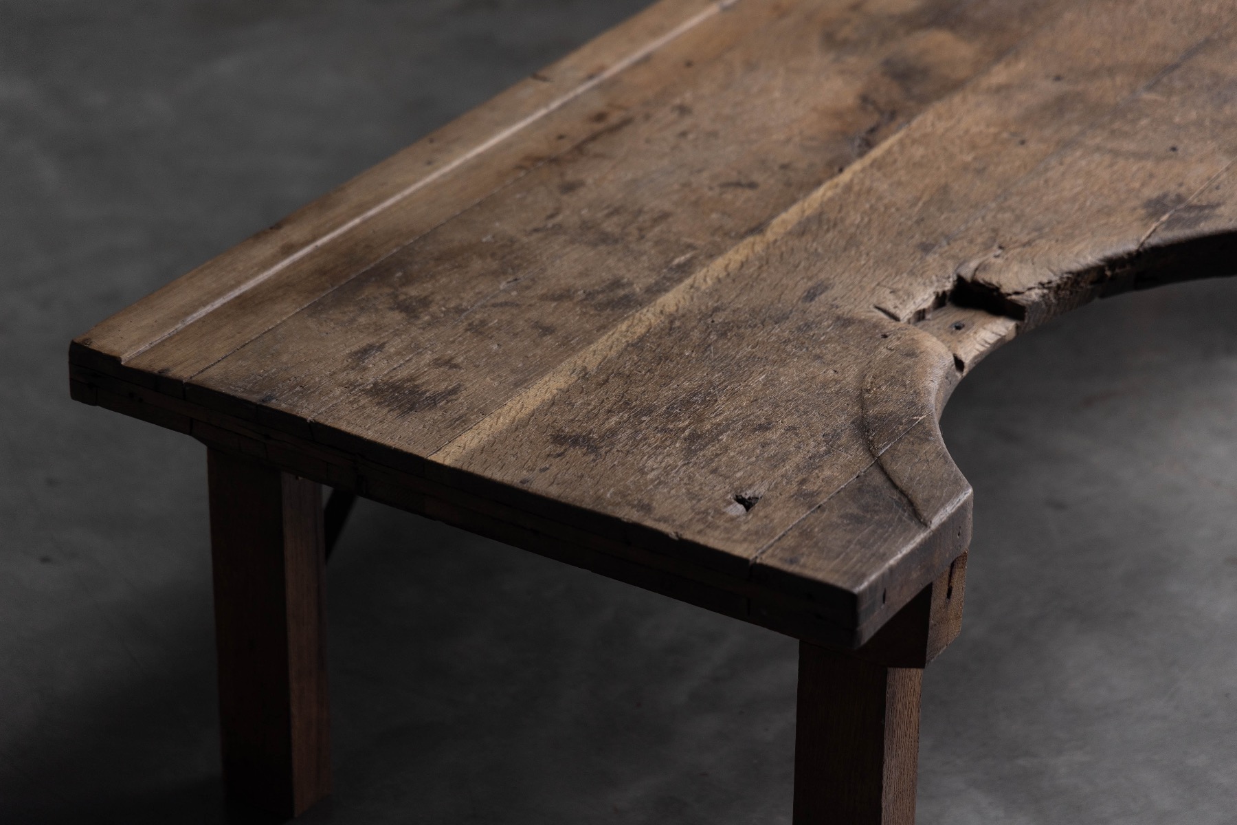 Rustic jeweller worktable showing authentic wear