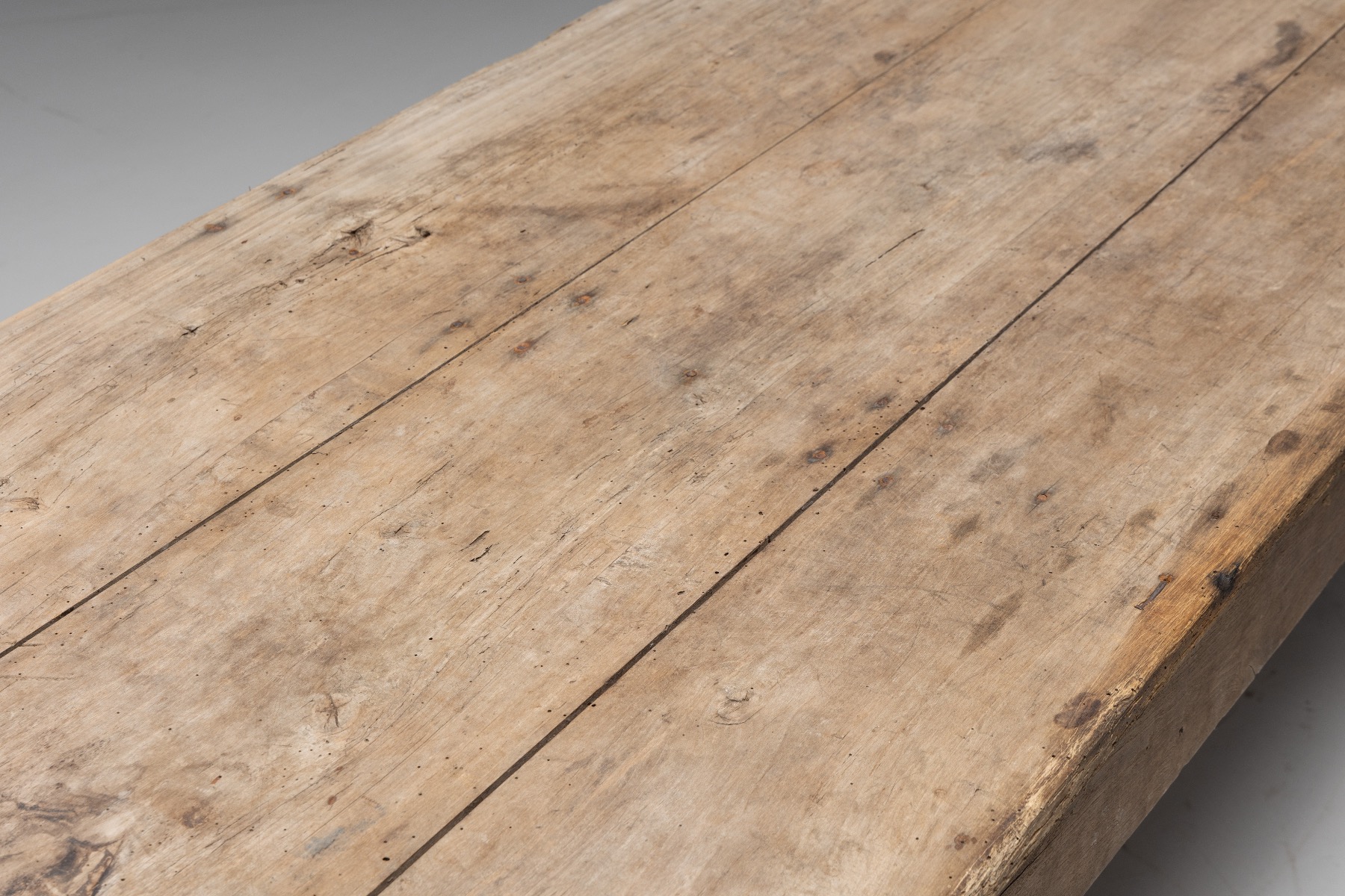 Rustic solid wood farm table 19th century