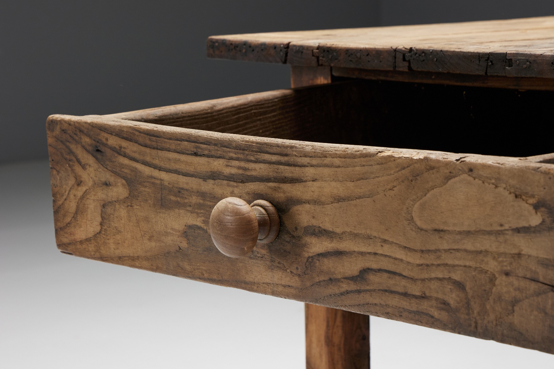 Rustic solid wood farmhouse table 19th century