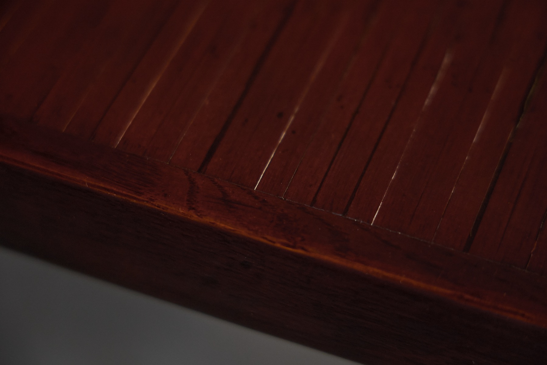 Low bamboo coffee table with calm natural presence