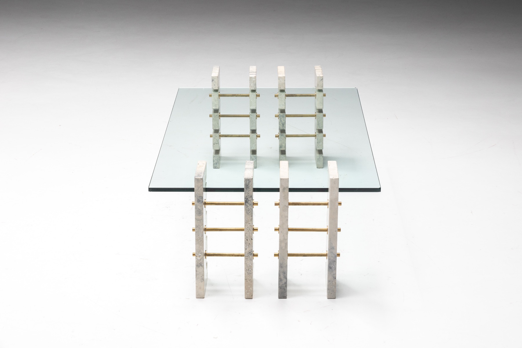Sleek travertine coffee table Fitzroy in modern style