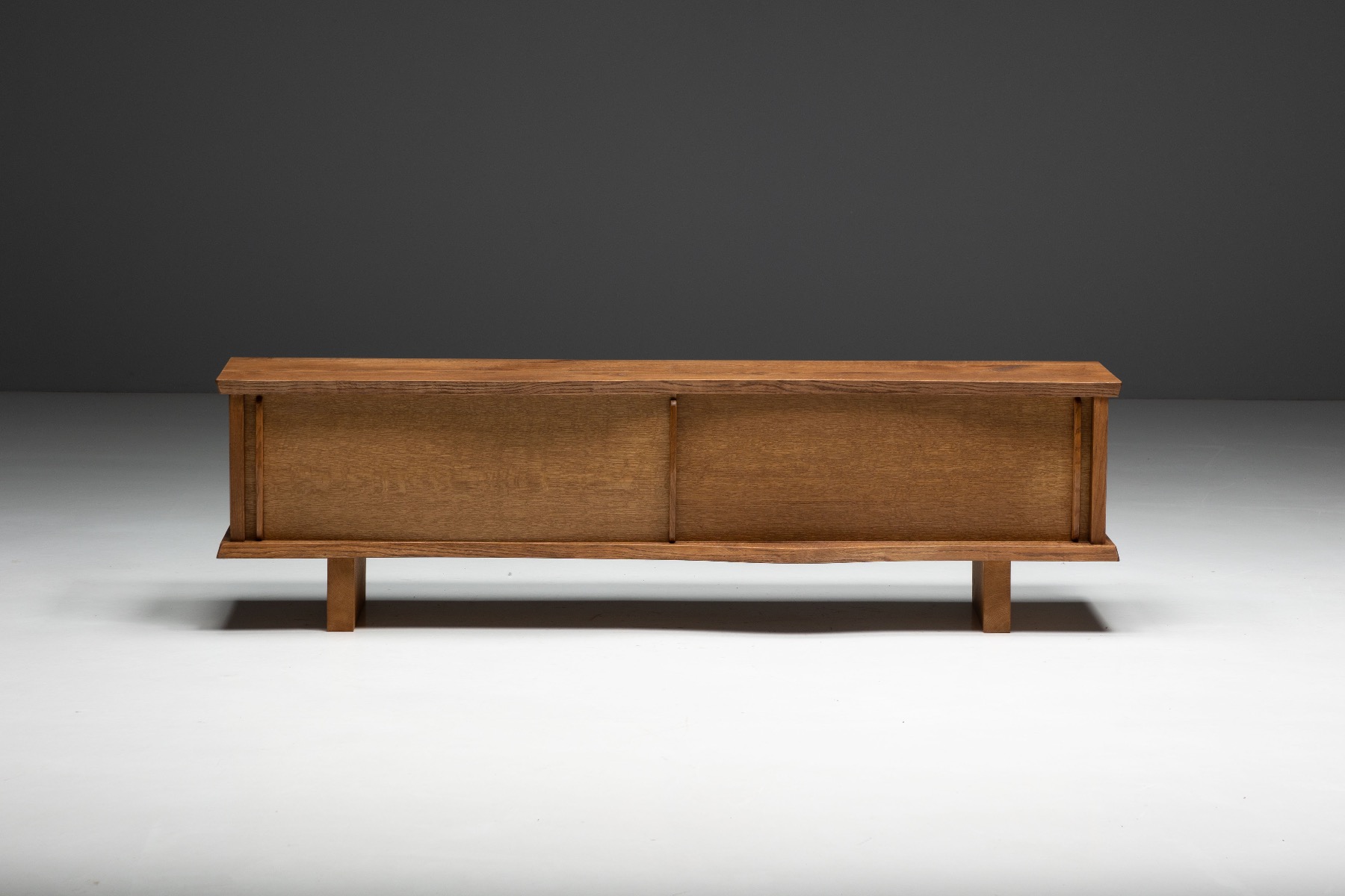 Sliding door storage sideboard in 1970s modernist design