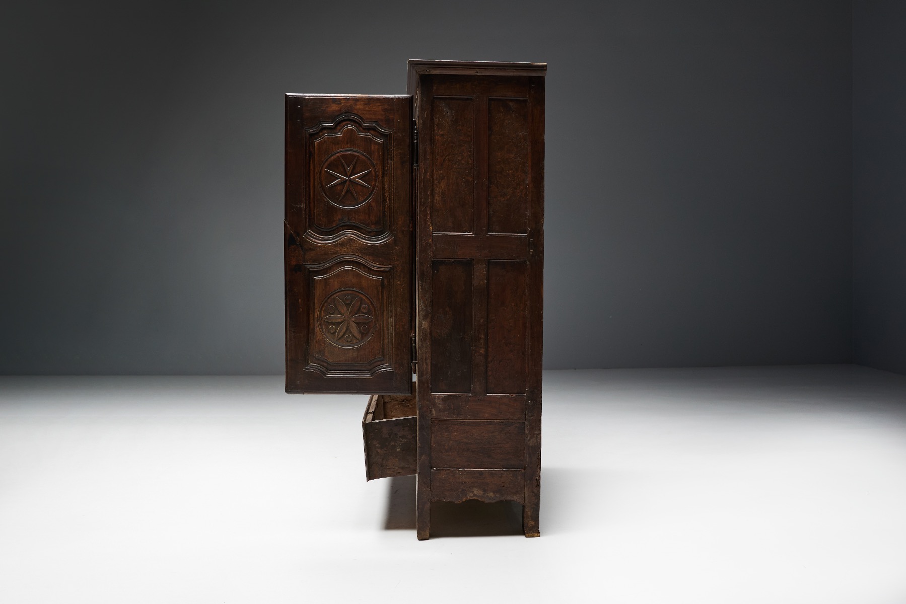 Solid wood French cabinet antique furniture piece