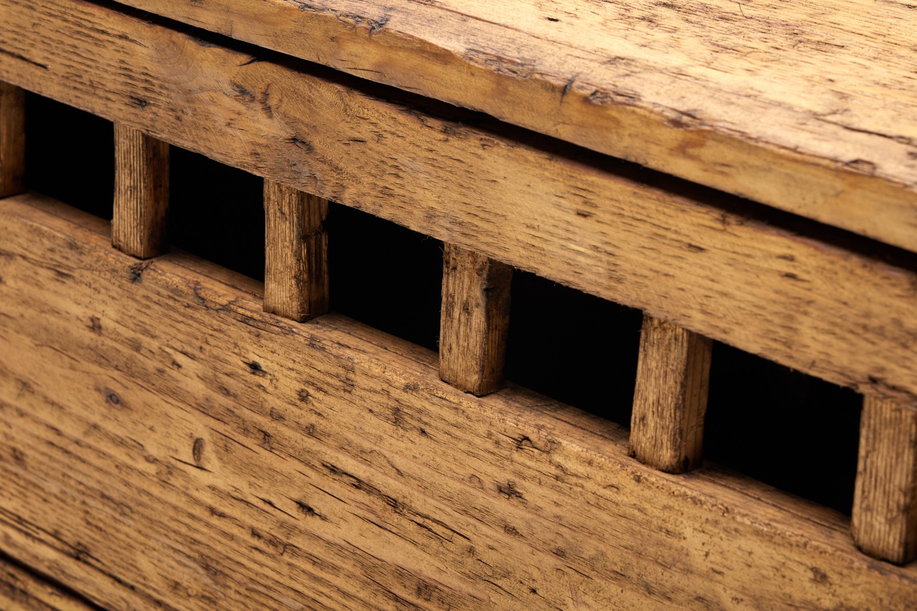Solid wood Haute Savoie bench antique furniture piece