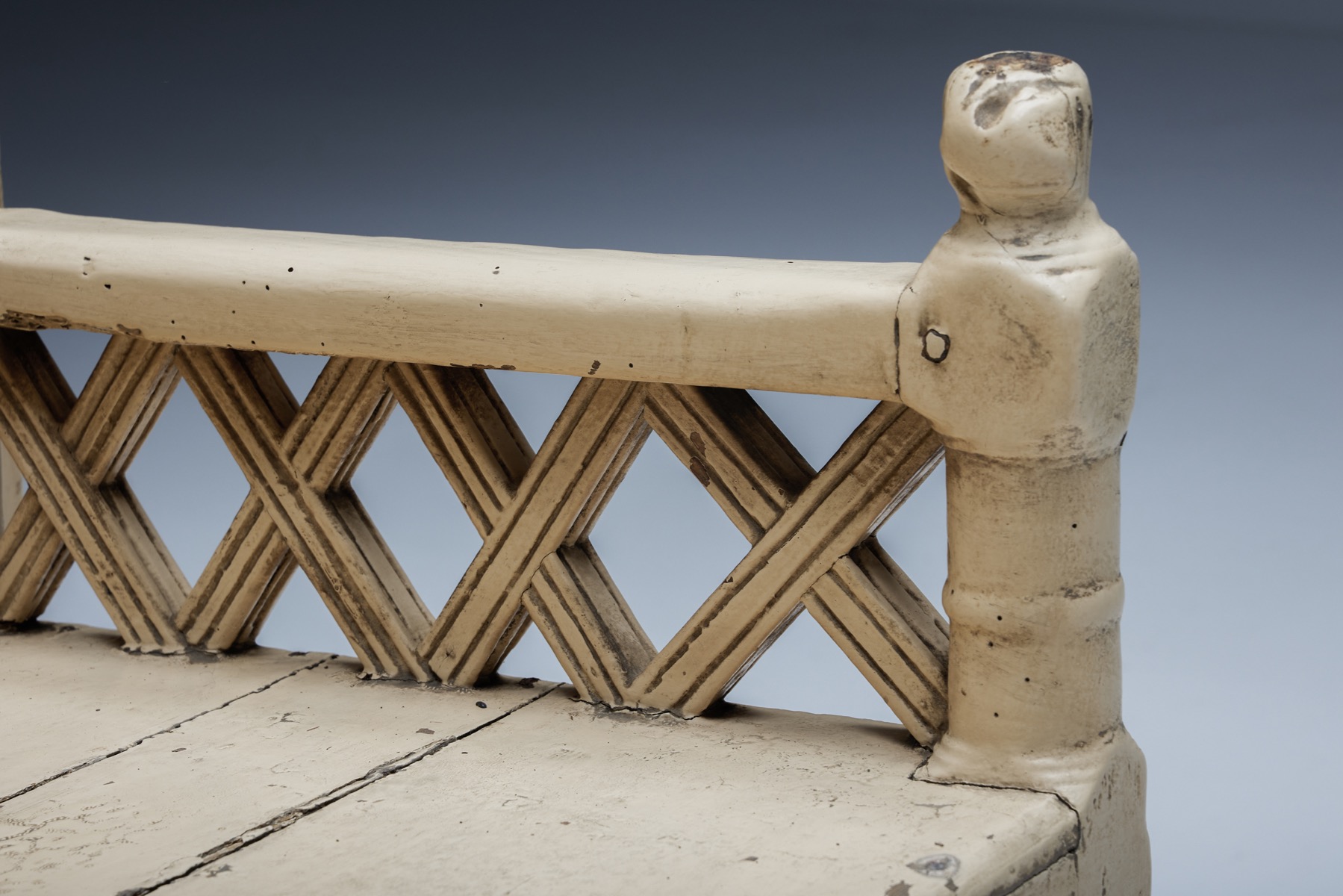 Solid wood Irish settle chair antique furniture piece
