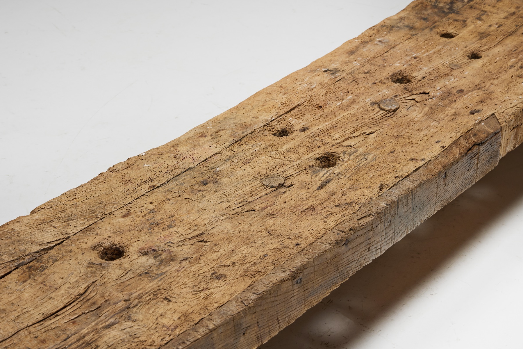 Solid wood primitive bench antique furniture piece