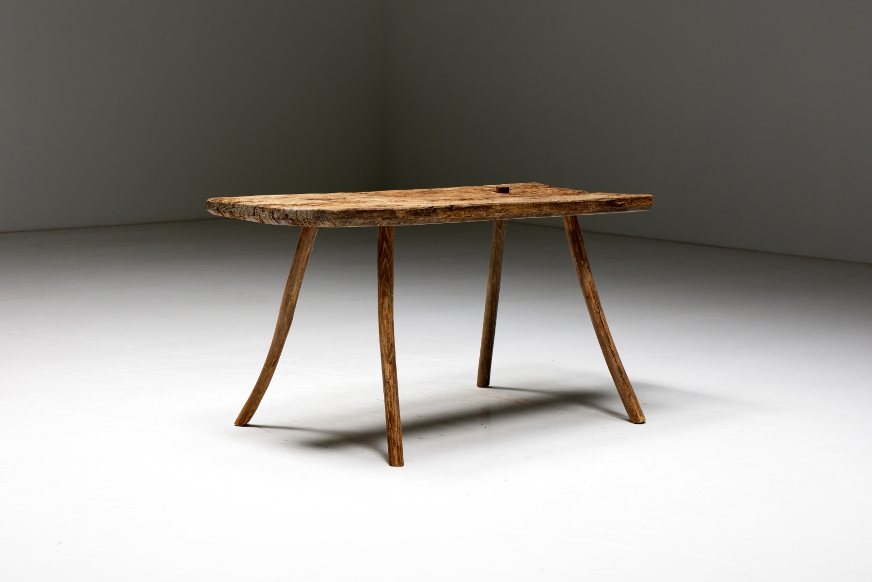 Solid wood wabi sabi side table antique piece