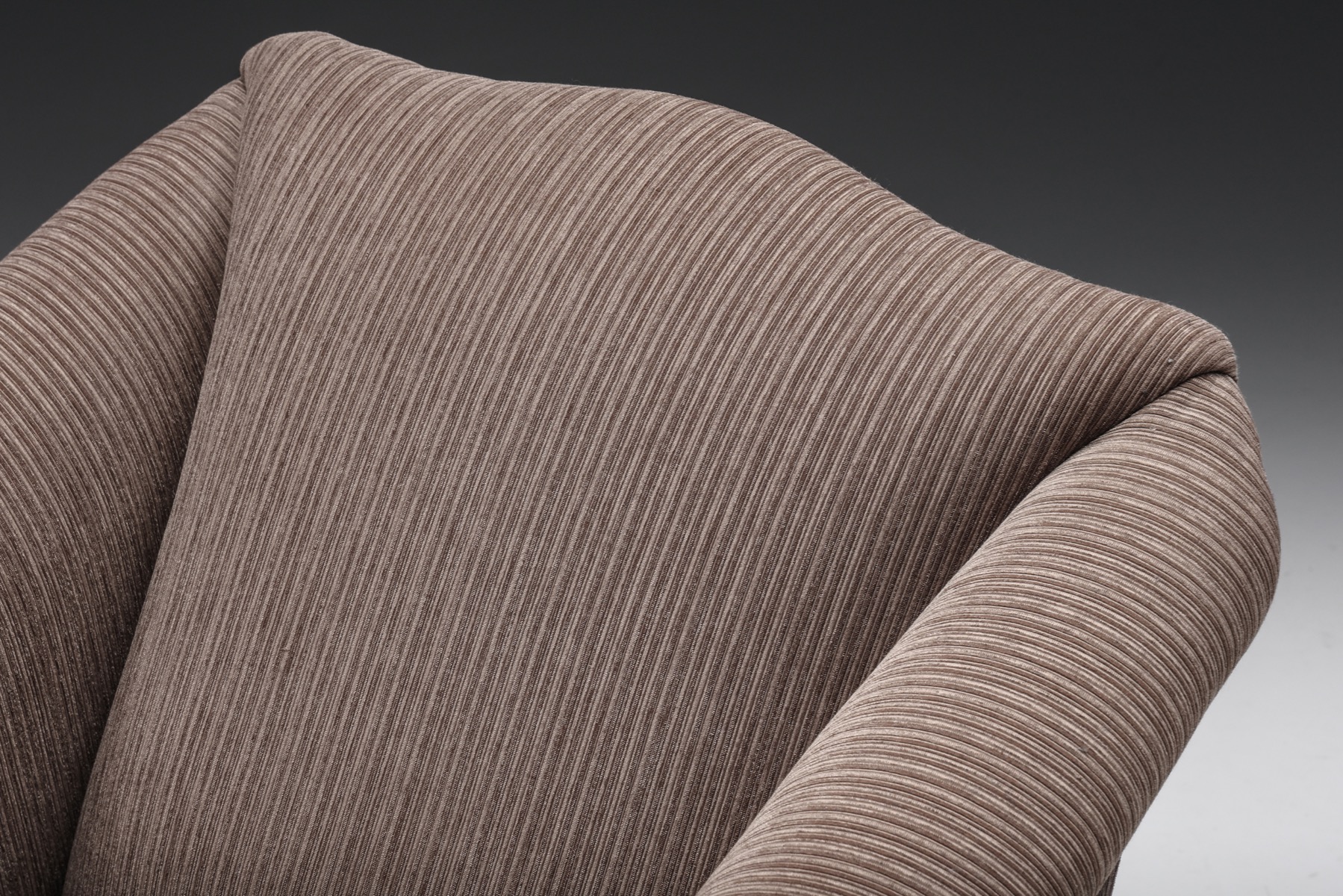 Timeless armchair with striped upholstery from the 1950s