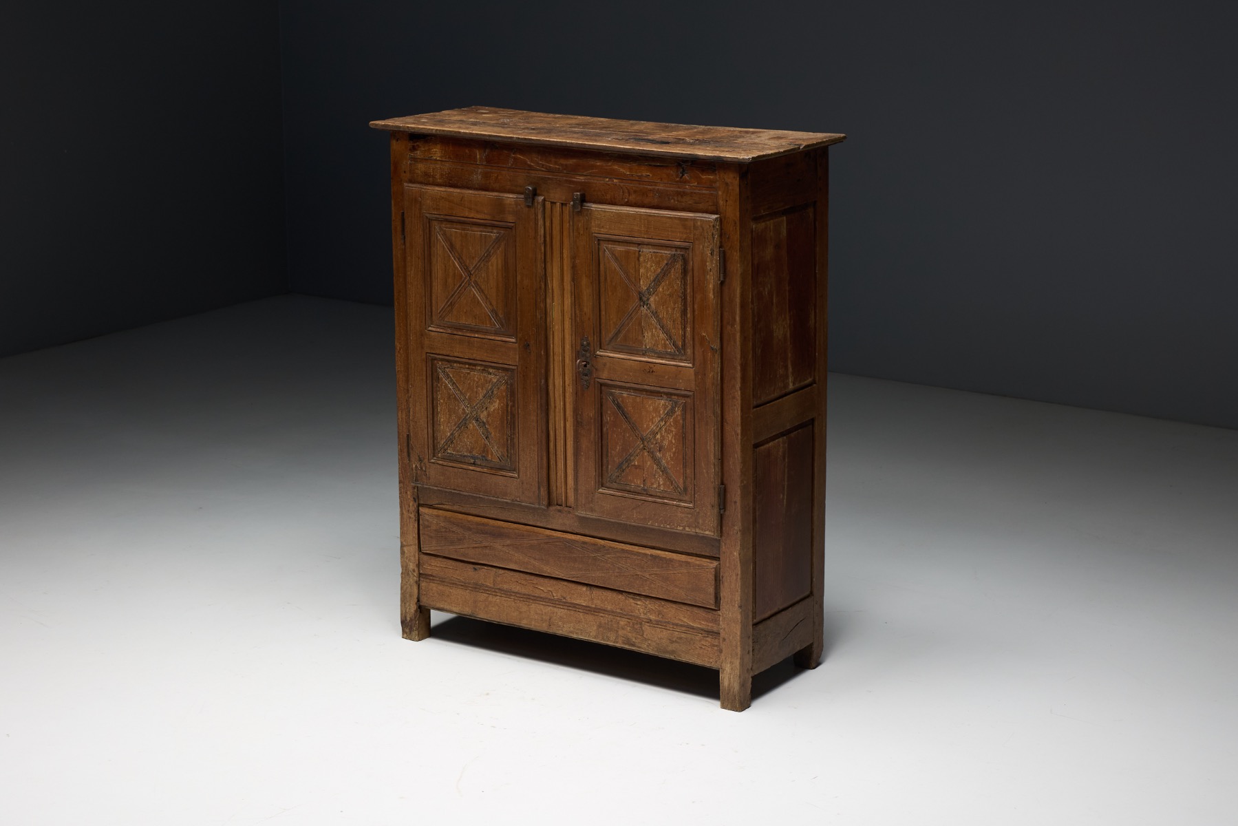 Traditional Alpine cabinet from France 1800s