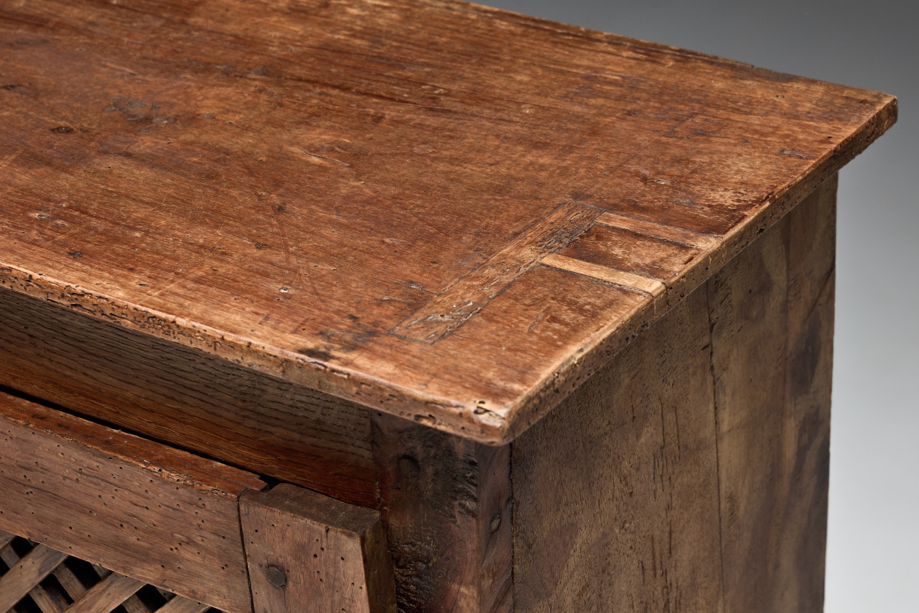 Traditional folk art cabinet with vernacular proportions