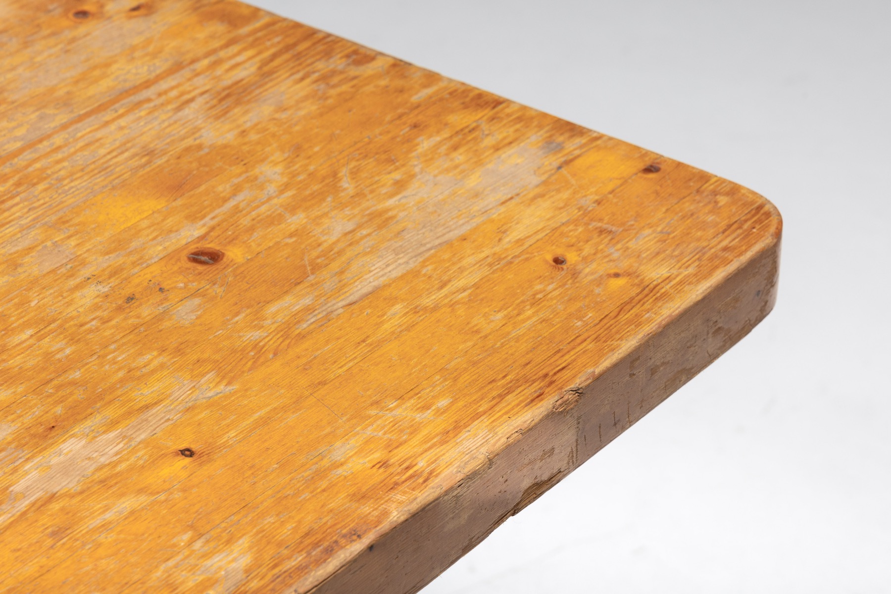 Vintage French square table from the 1960s by Charlotte Perriand