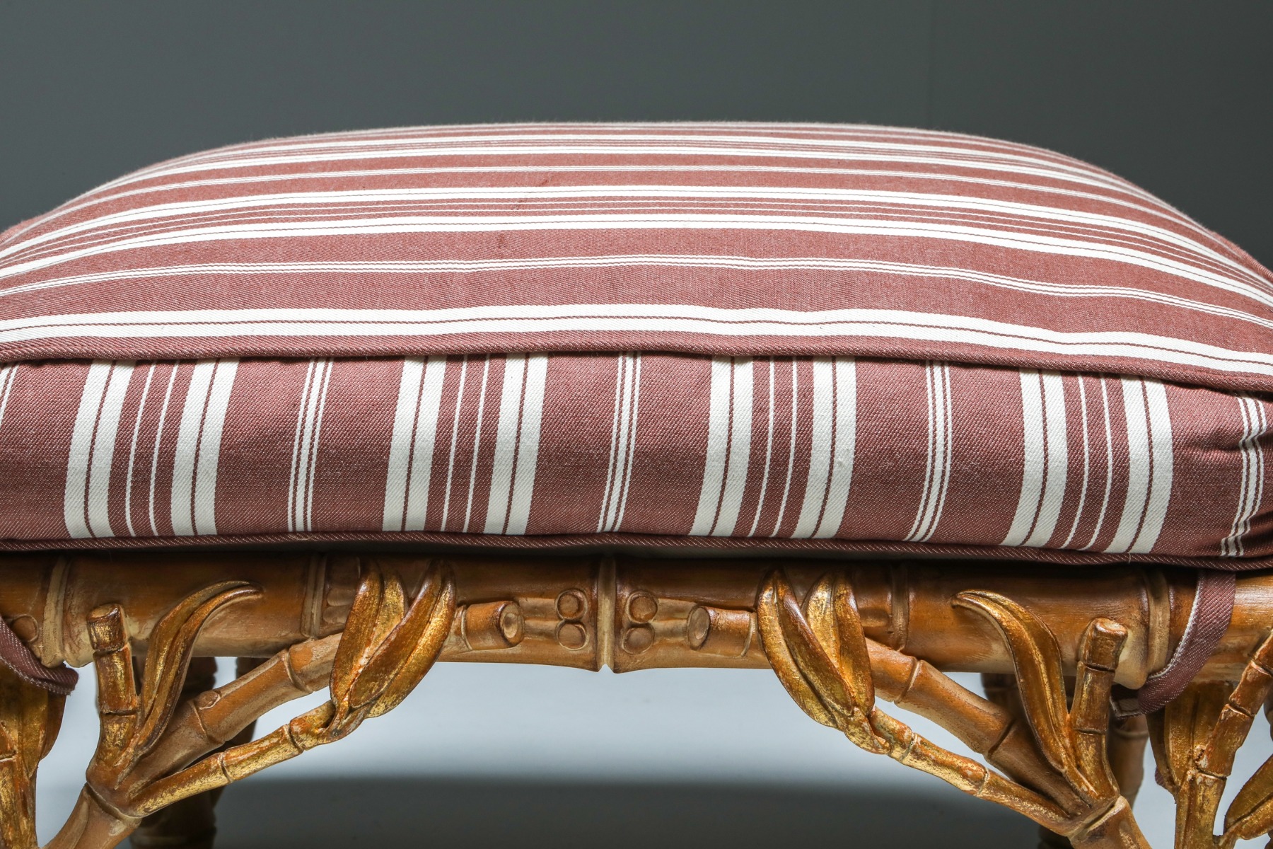Vintage Italian bamboo ottomans by Arpex from the 1970s