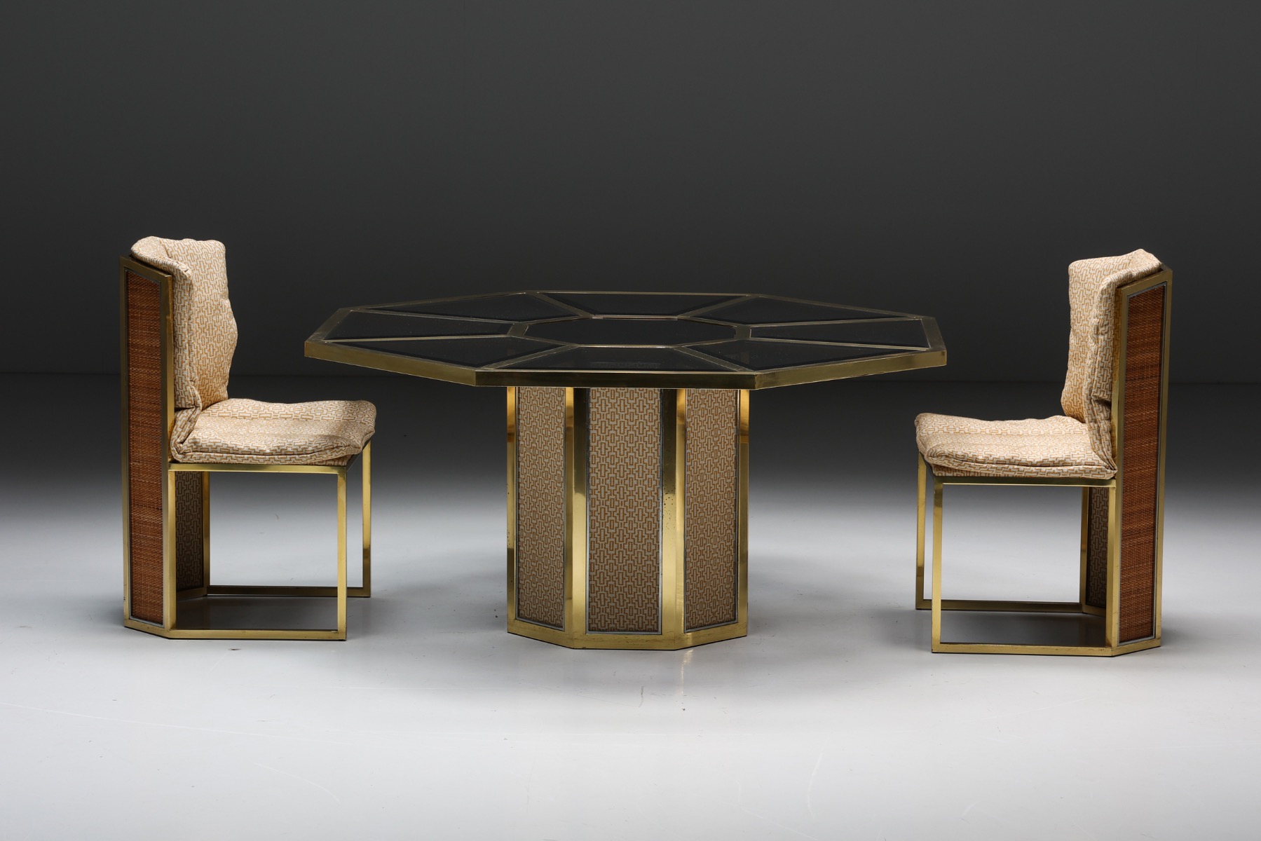 Vintage Italian dining table by Romeo Rega with octagonal form