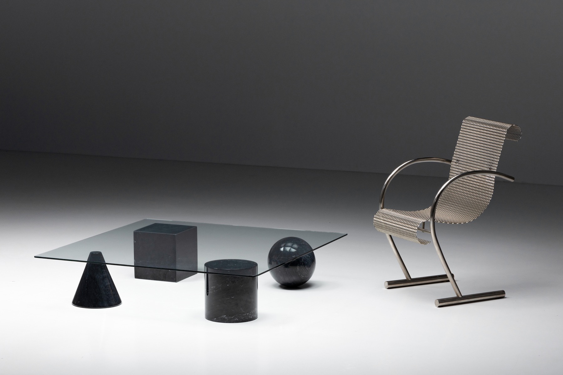Vintage modern coffee table in Vignelli style