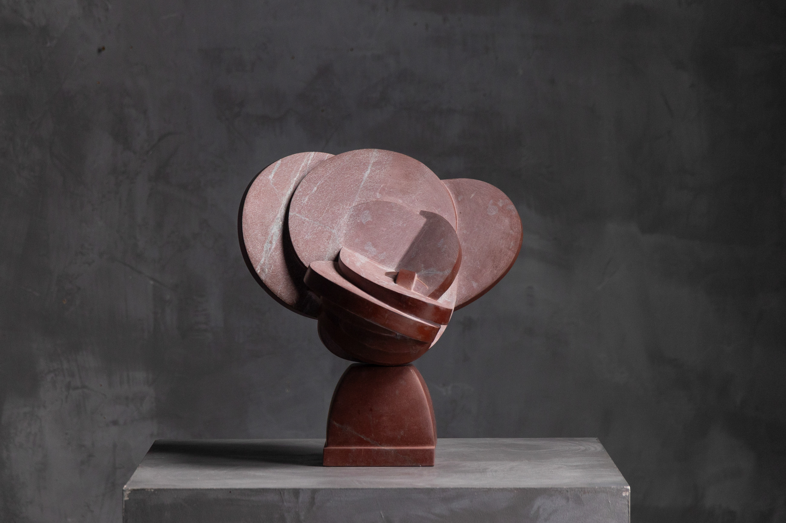 'Involucro' Red Marble Sculpture by Andrea Grassi, Italy - 1970s