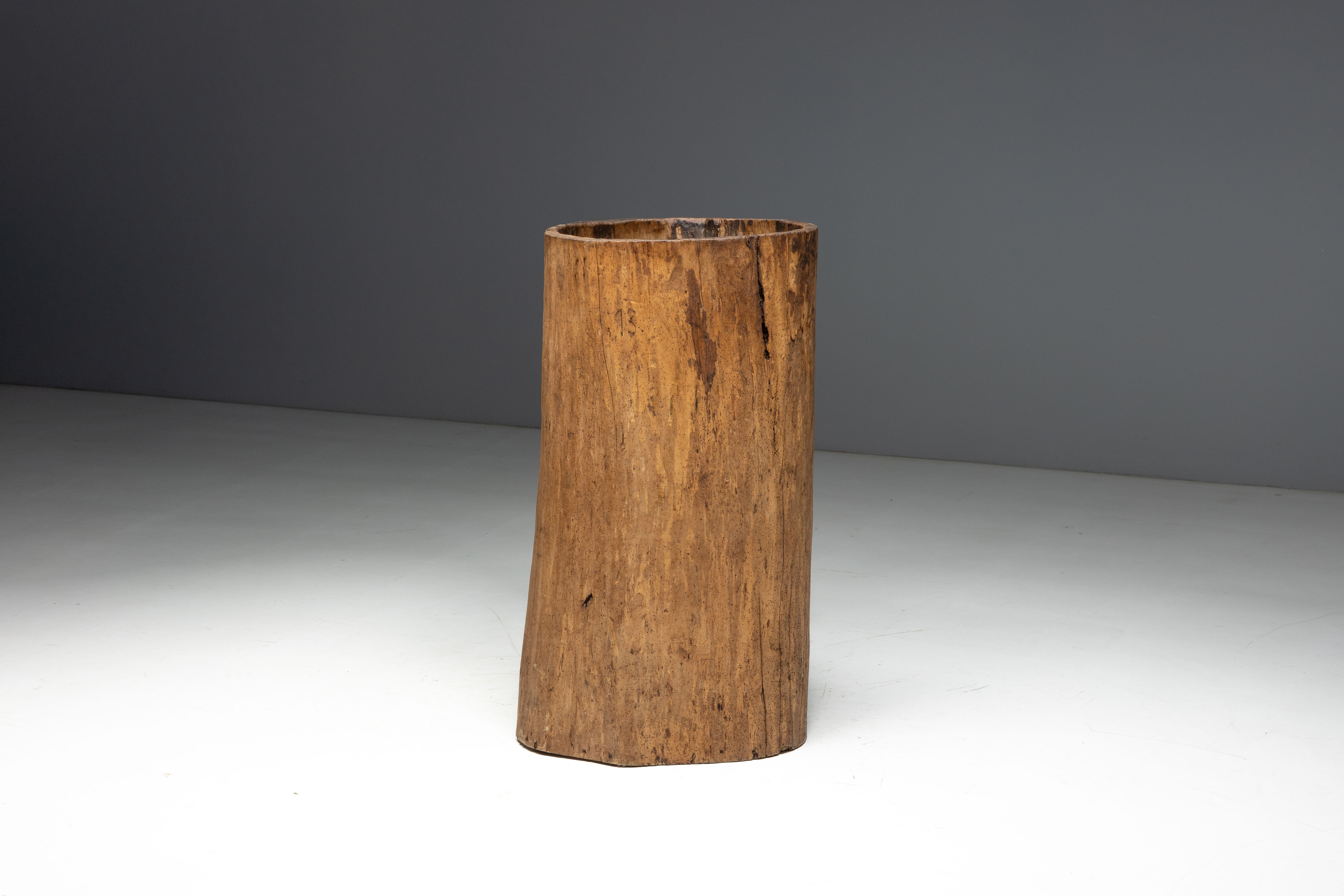Large Vernacular Tree Trunk Vessel - 19th Century
