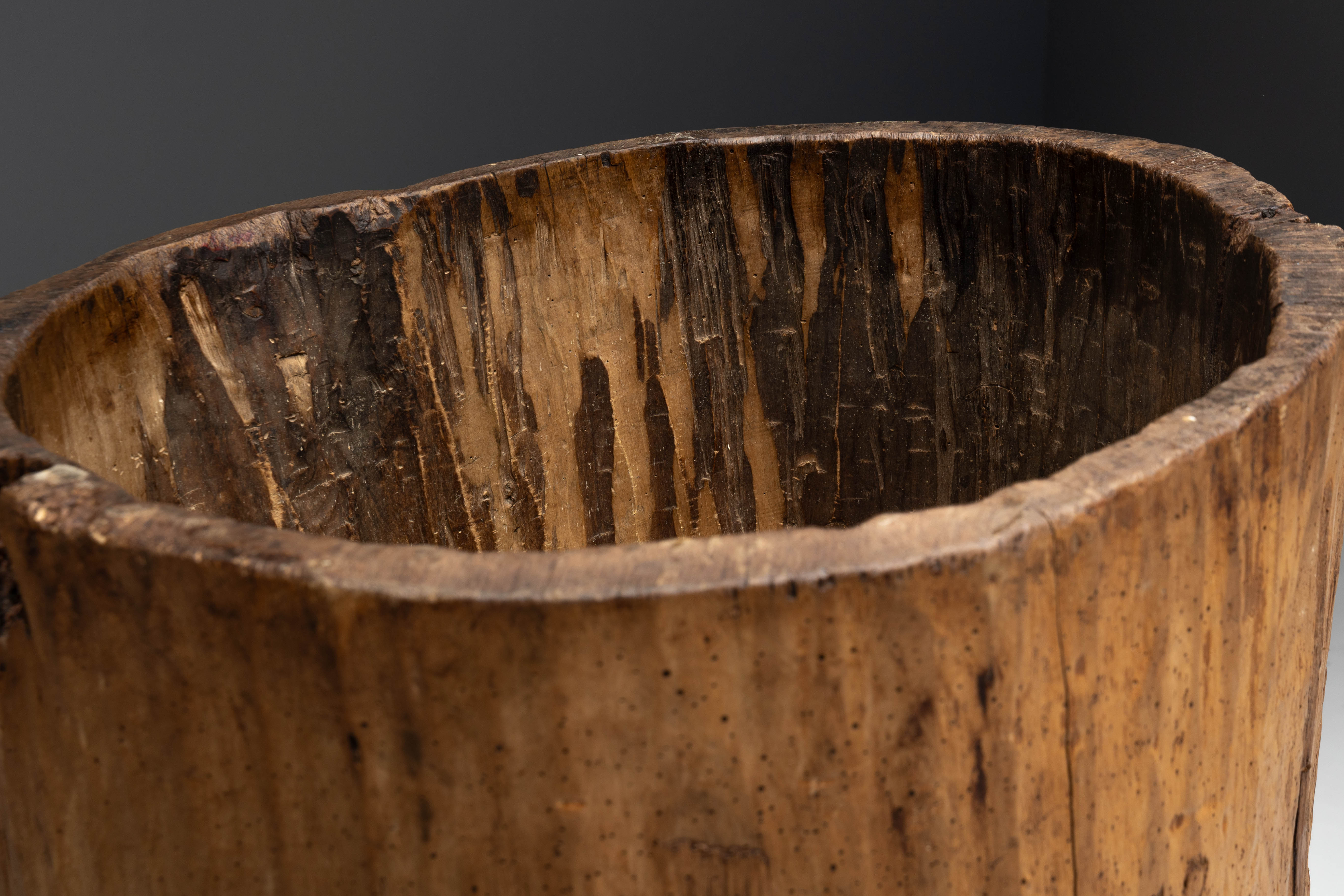 Large Vernacular Tree Trunk Vessel - 19th Century