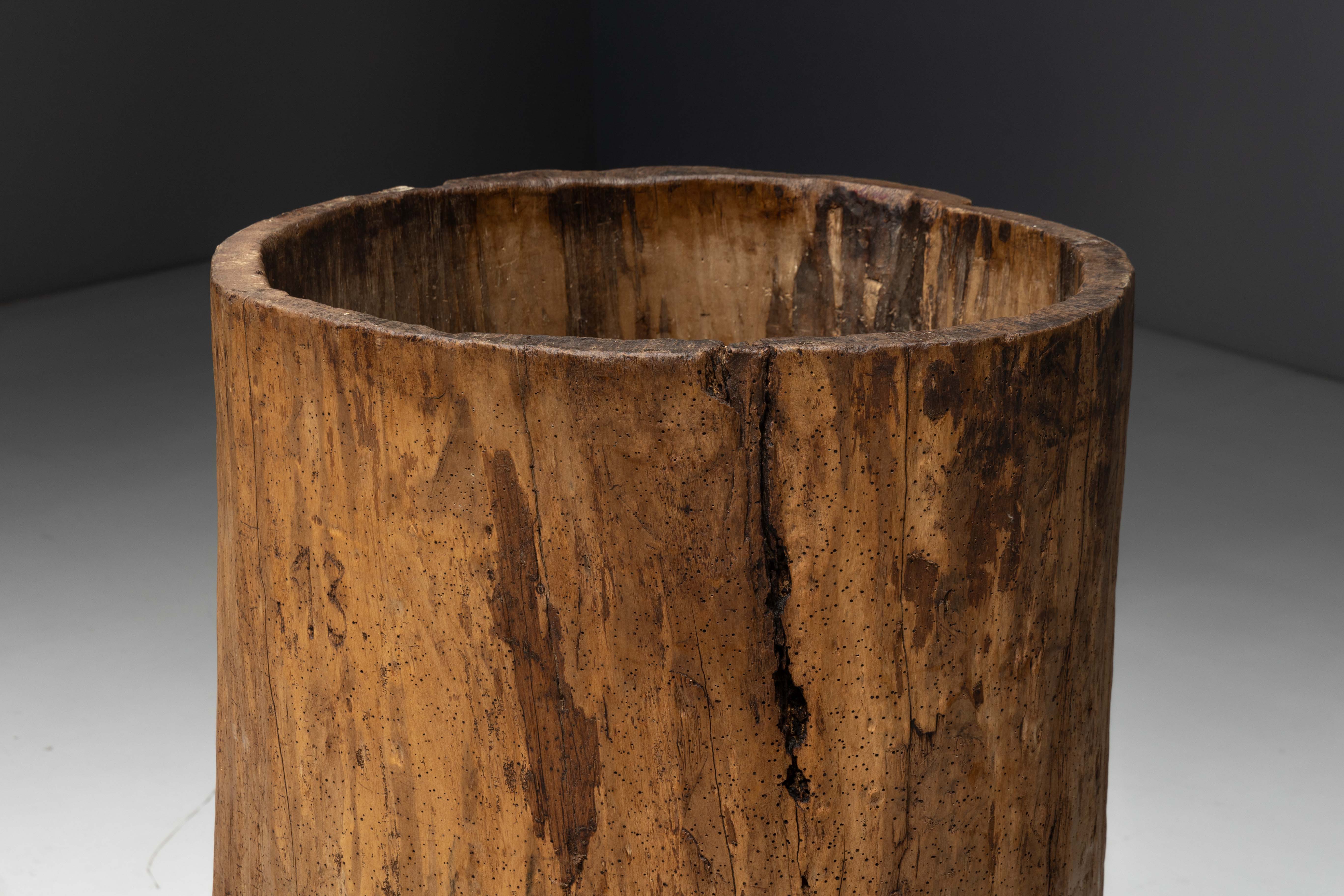 Large Vernacular Tree Trunk Vessel - 19th Century