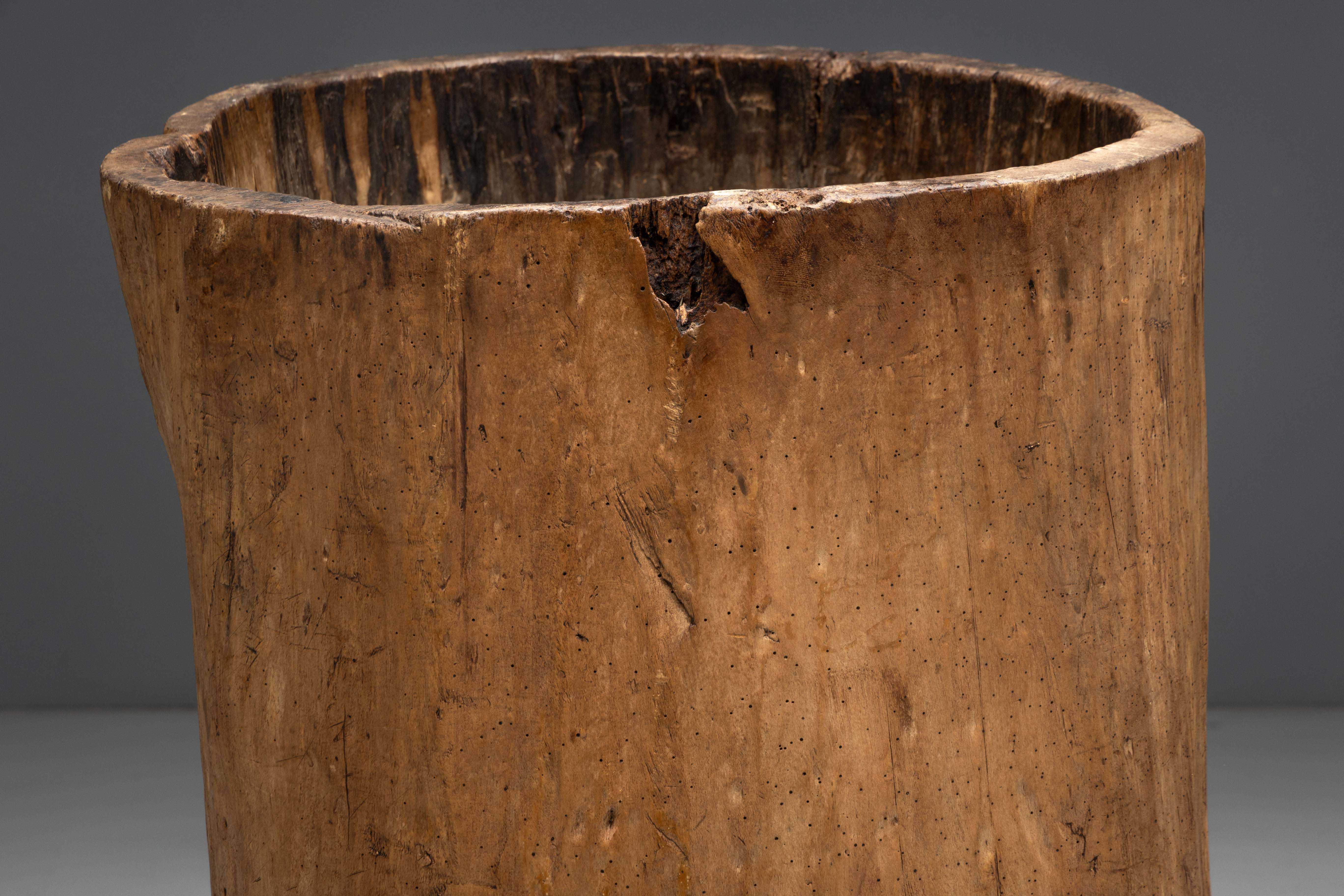 Large Vernacular Tree Trunk Vessel - 19th Century