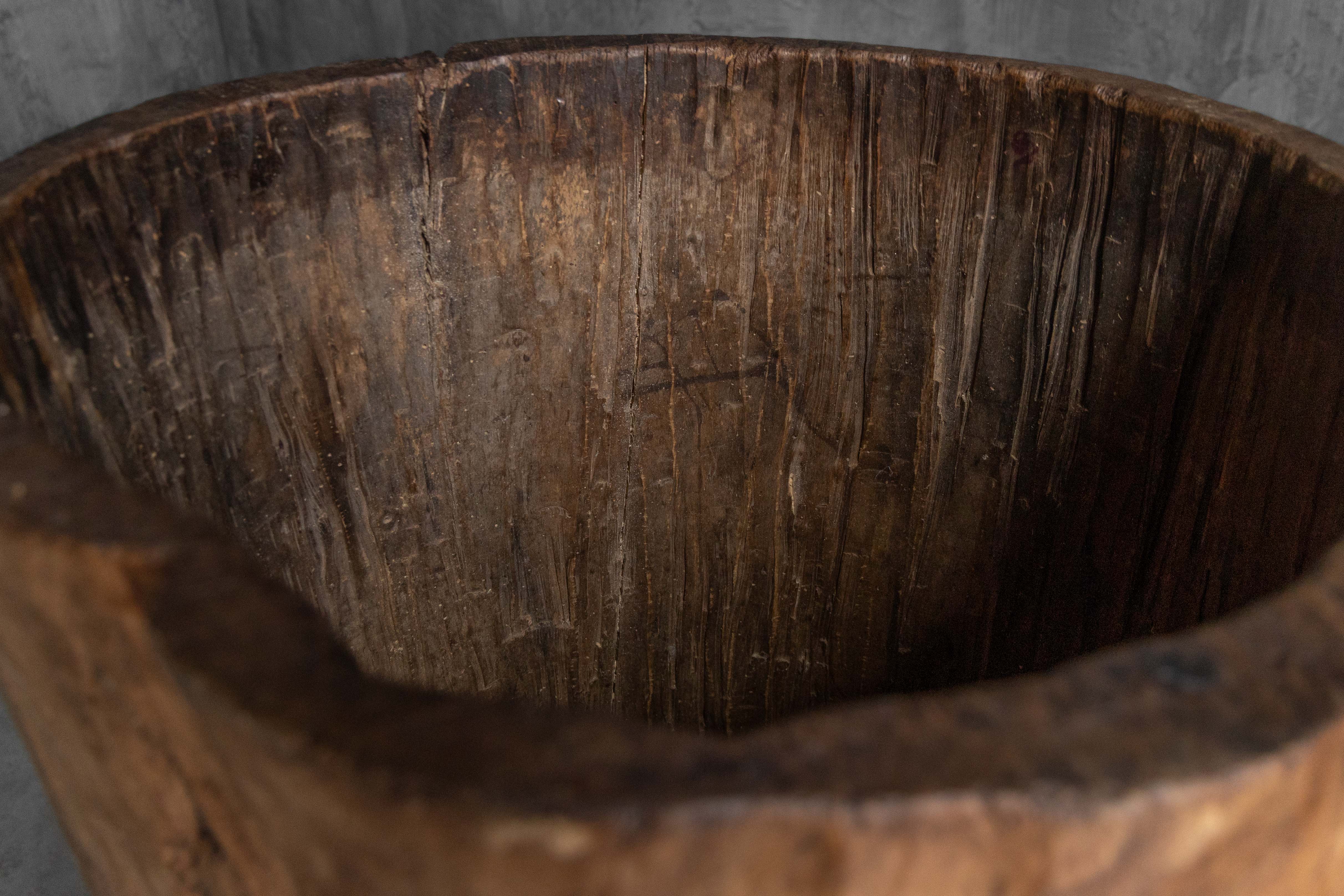 Large Vernacular Tree Trunk Vessel - 19th Century