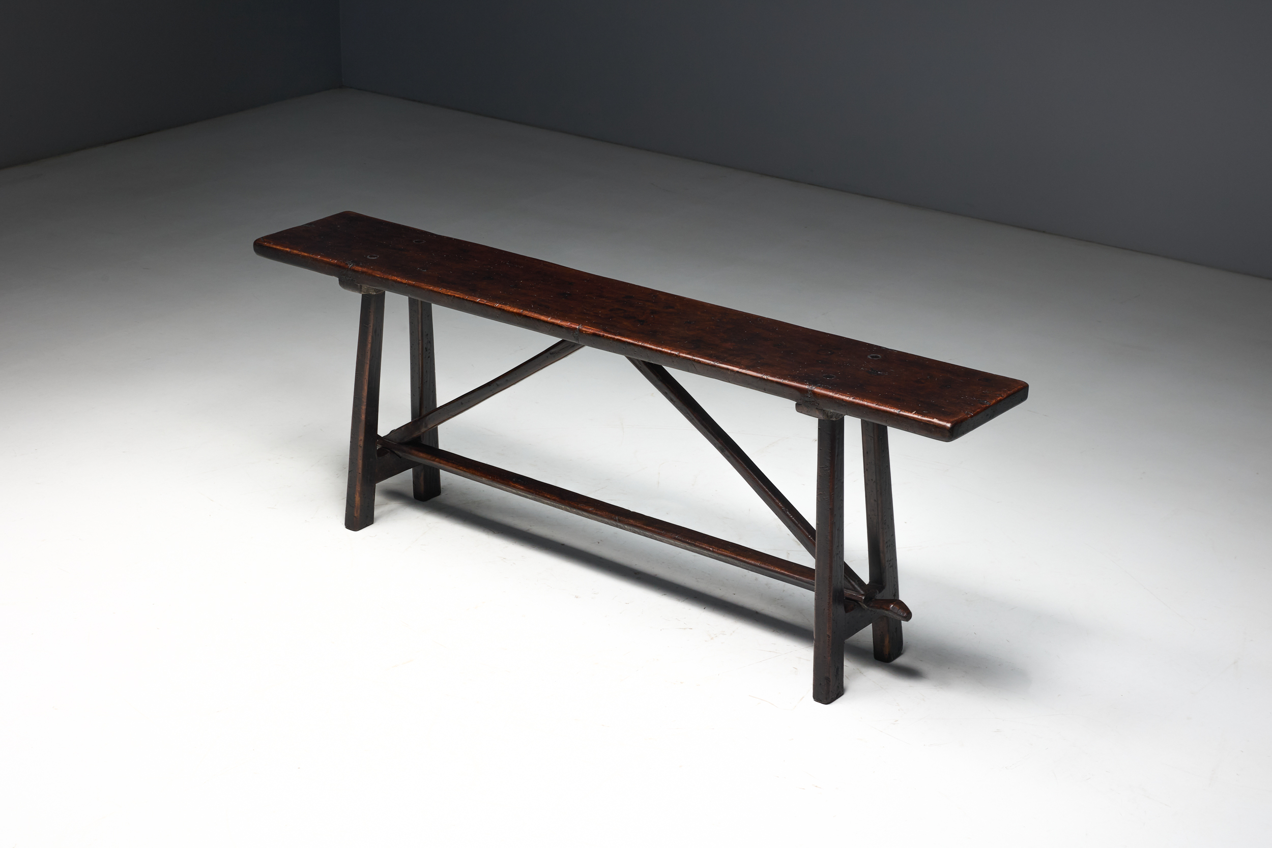Long Narrow Trestle Table, France - 19th Century
