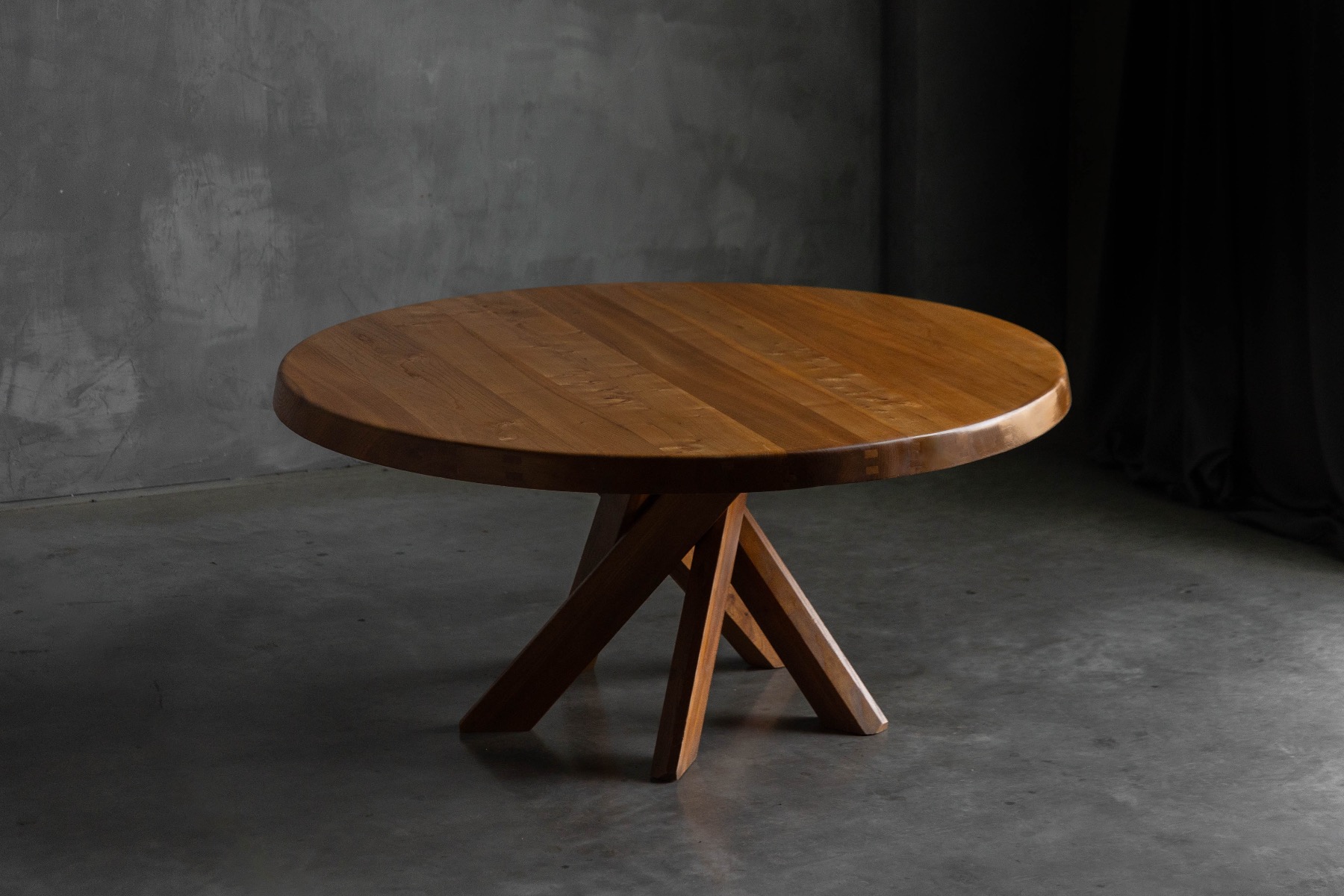 'T21' Elm Dining Table by Pierre Chapo, France – 1973