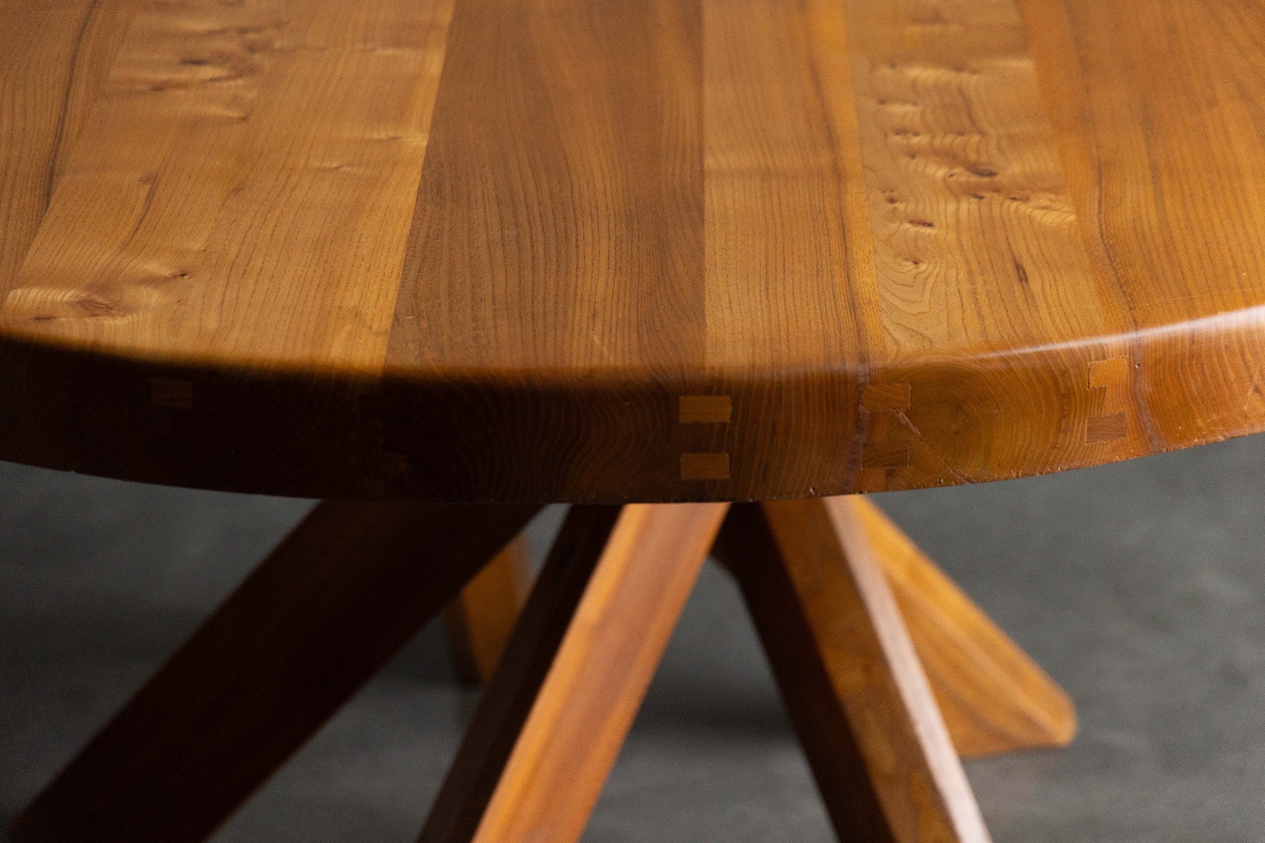 'T21' Elm Dining Table by Pierre Chapo, France – 1973