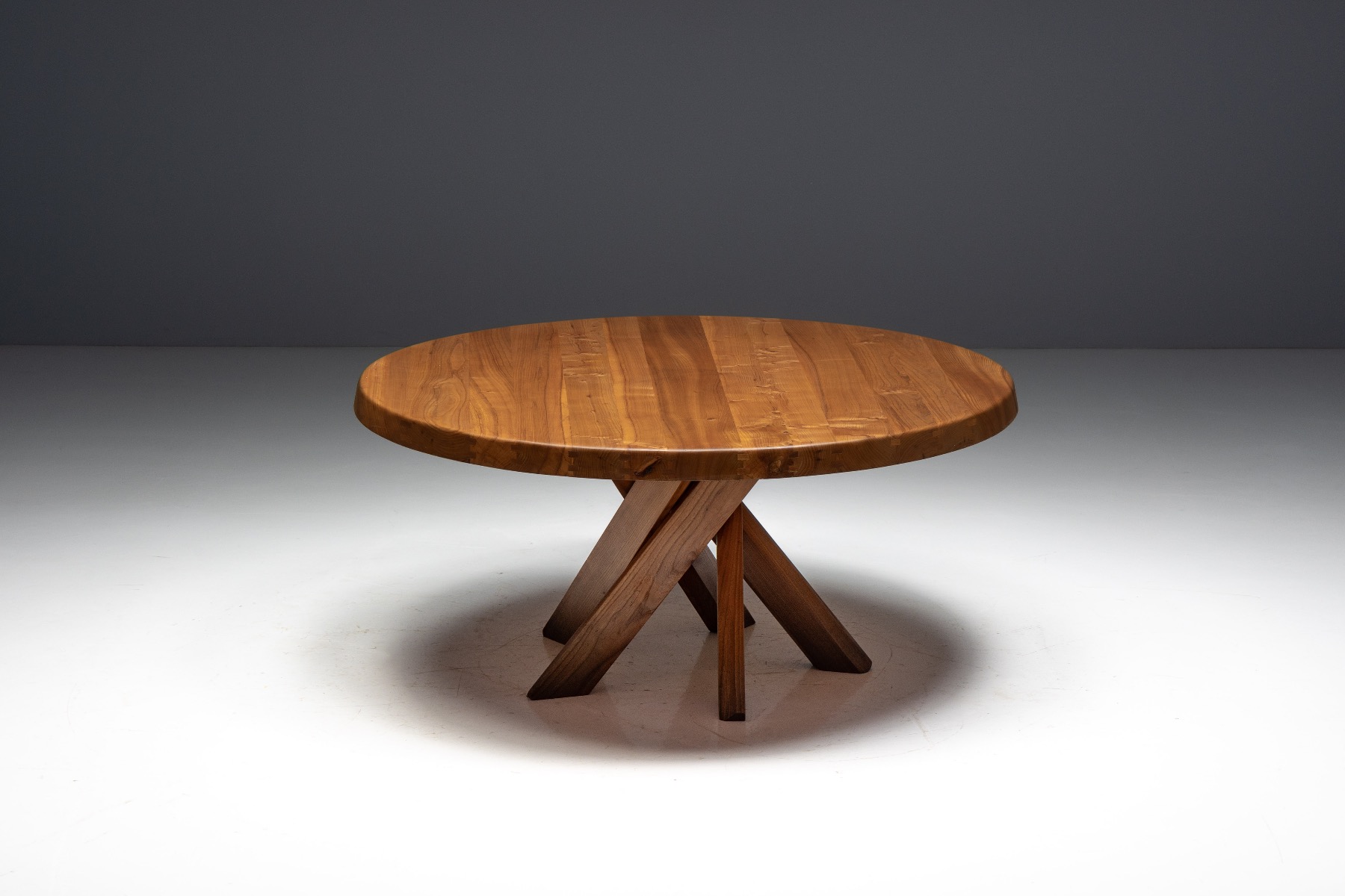 'T21' Elm Dining Table by Pierre Chapo, France – 1973