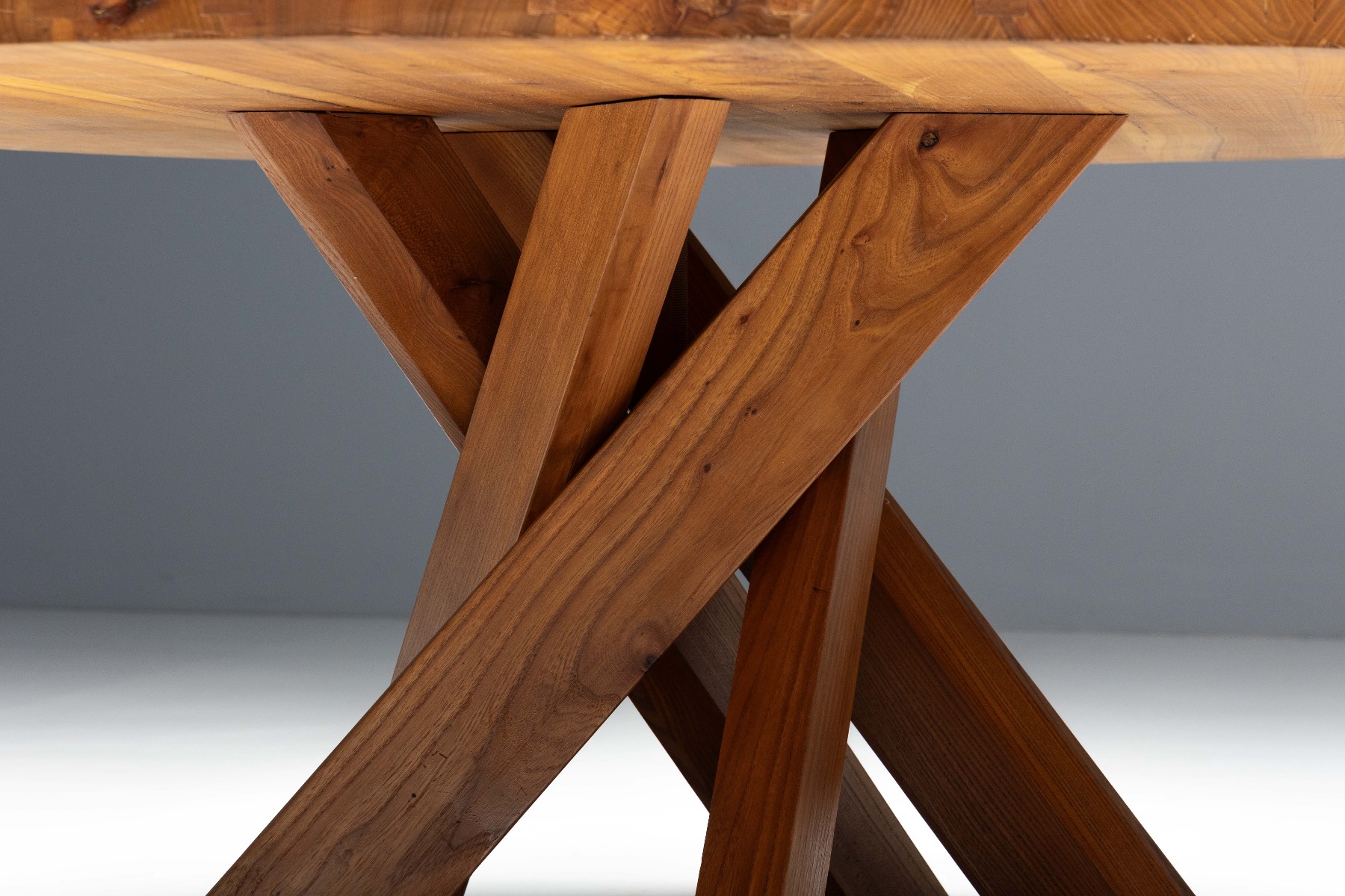 'T21' Elm Dining Table by Pierre Chapo, France – 1973