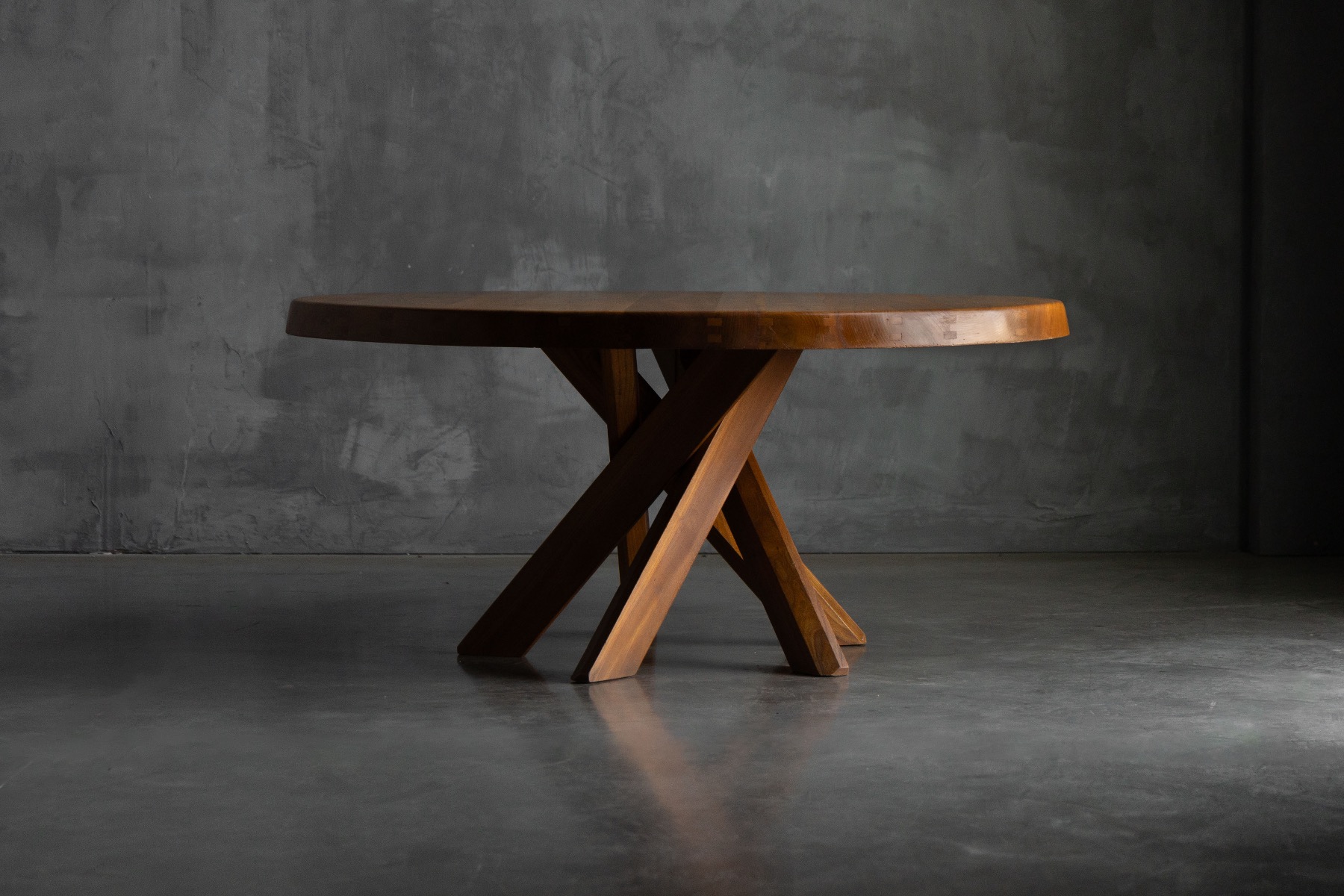 'T21' Elm Dining Table by Pierre Chapo, France – 1973