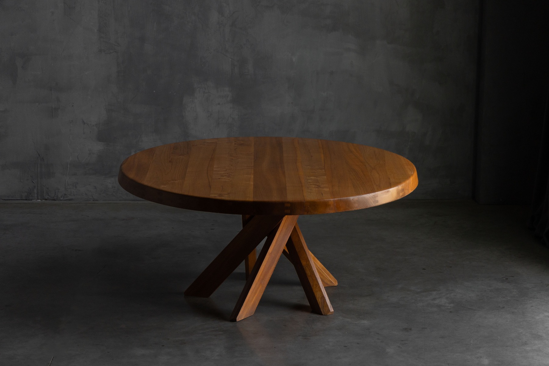 'T21' Elm Dining Table by Pierre Chapo, France – 1973