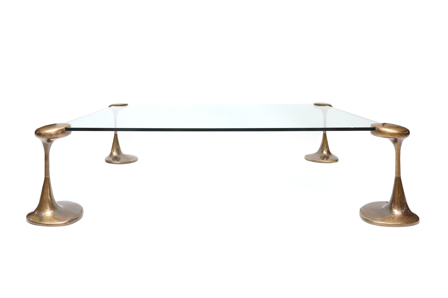 Bronze & Glass Coffee Table - 1970s