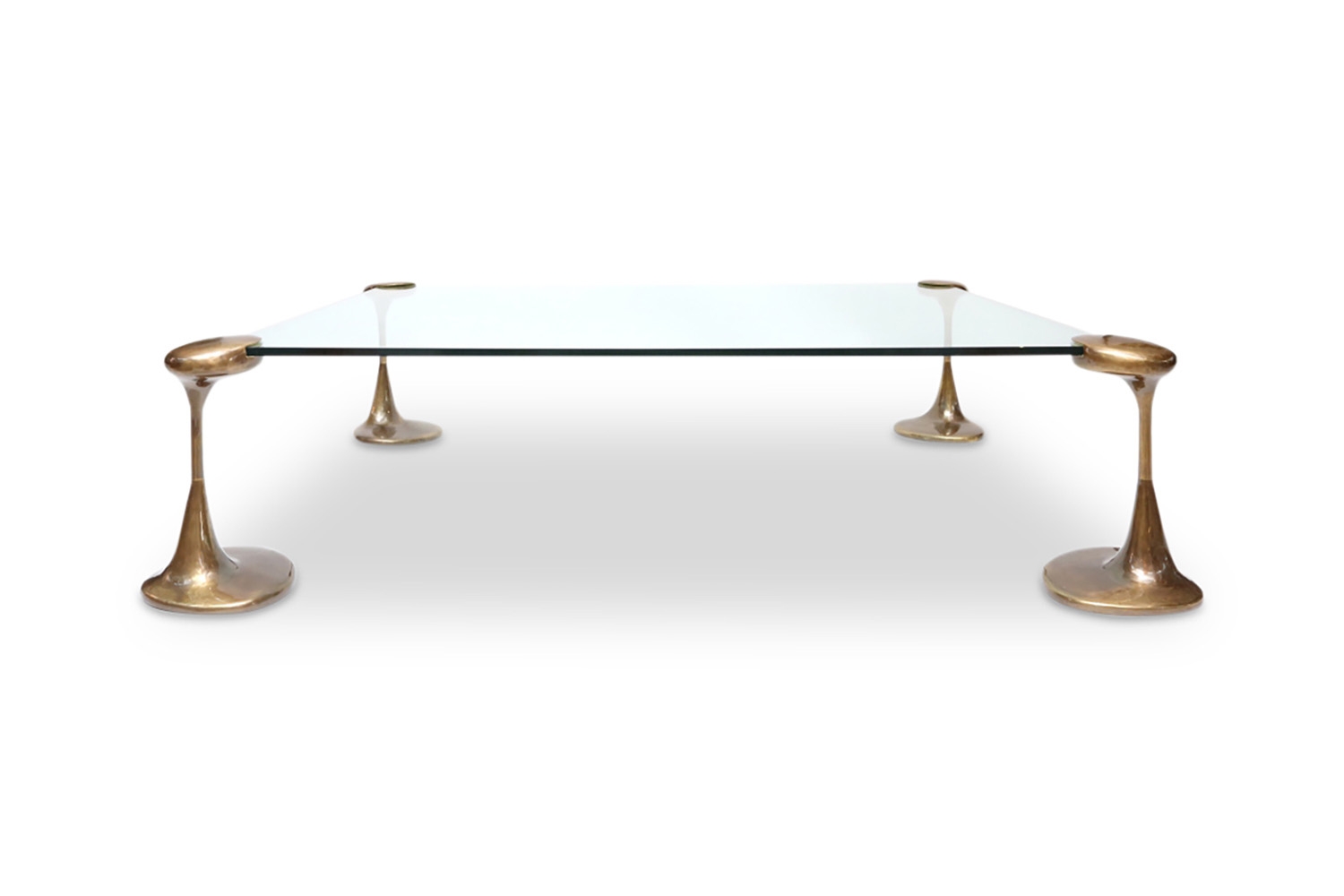 Bronze & Glass Coffee Table - 1970s