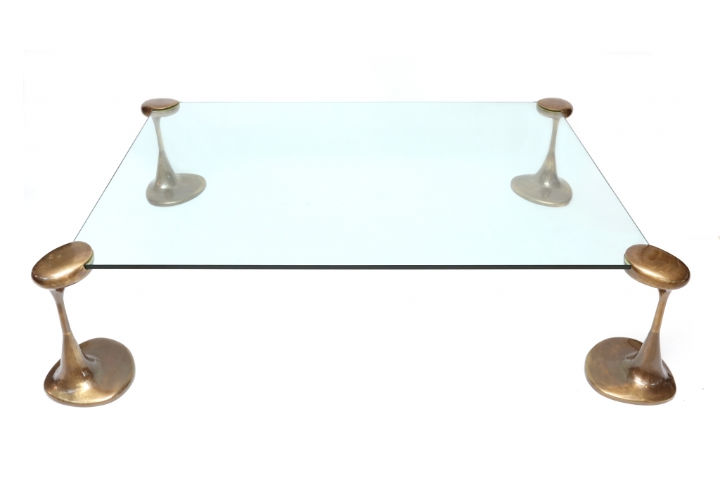 Bronze & Glass Coffee Table - 1970s
