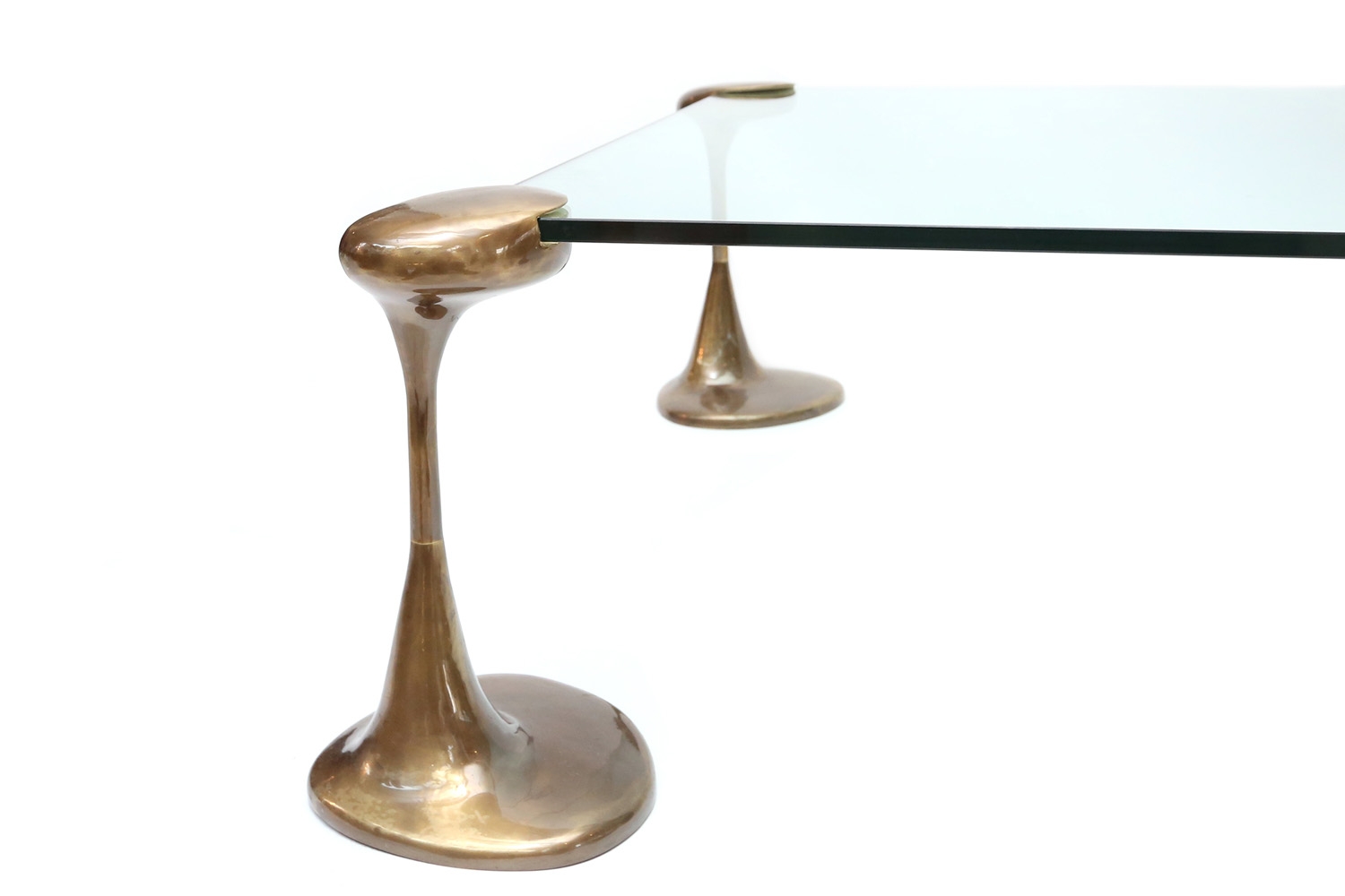 Bronze & Glass Coffee Table - 1970s