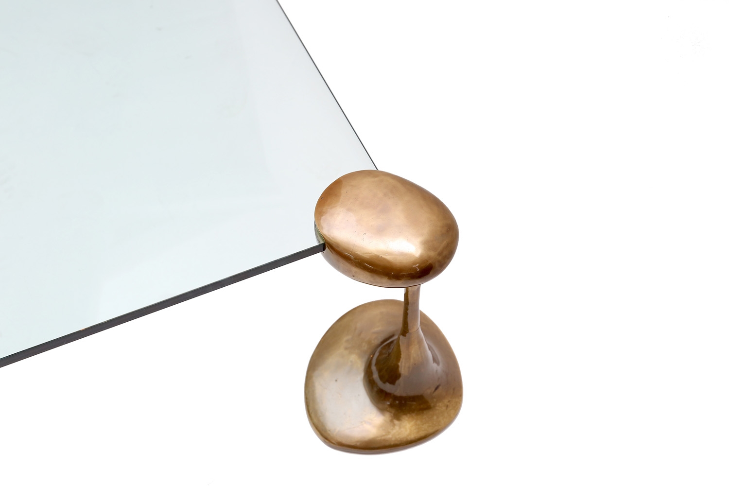 Bronze & Glass Coffee Table - 1970s