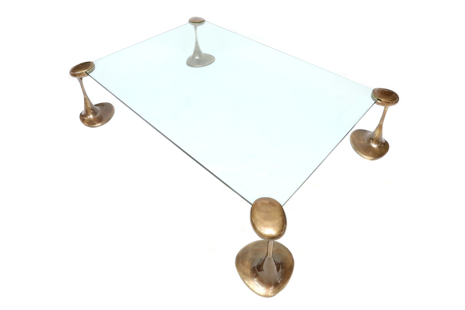 Bronze & Glass Coffee Table - 1970s