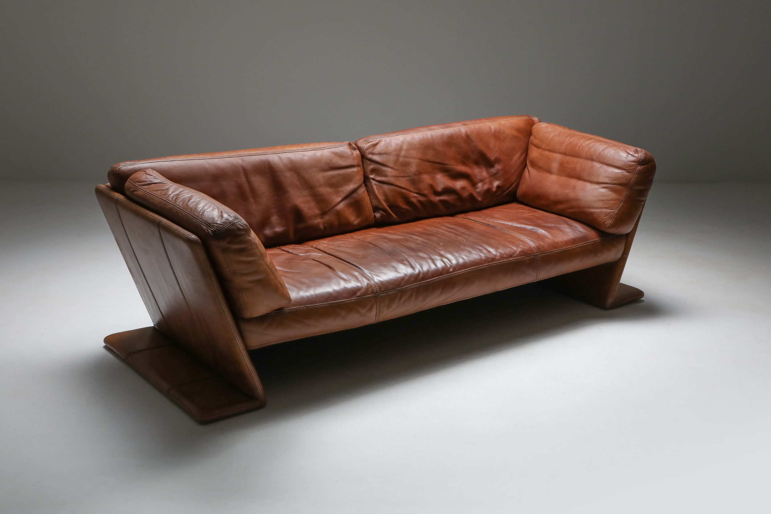 Leather Sofa by Durlet, Belgium - 1970's